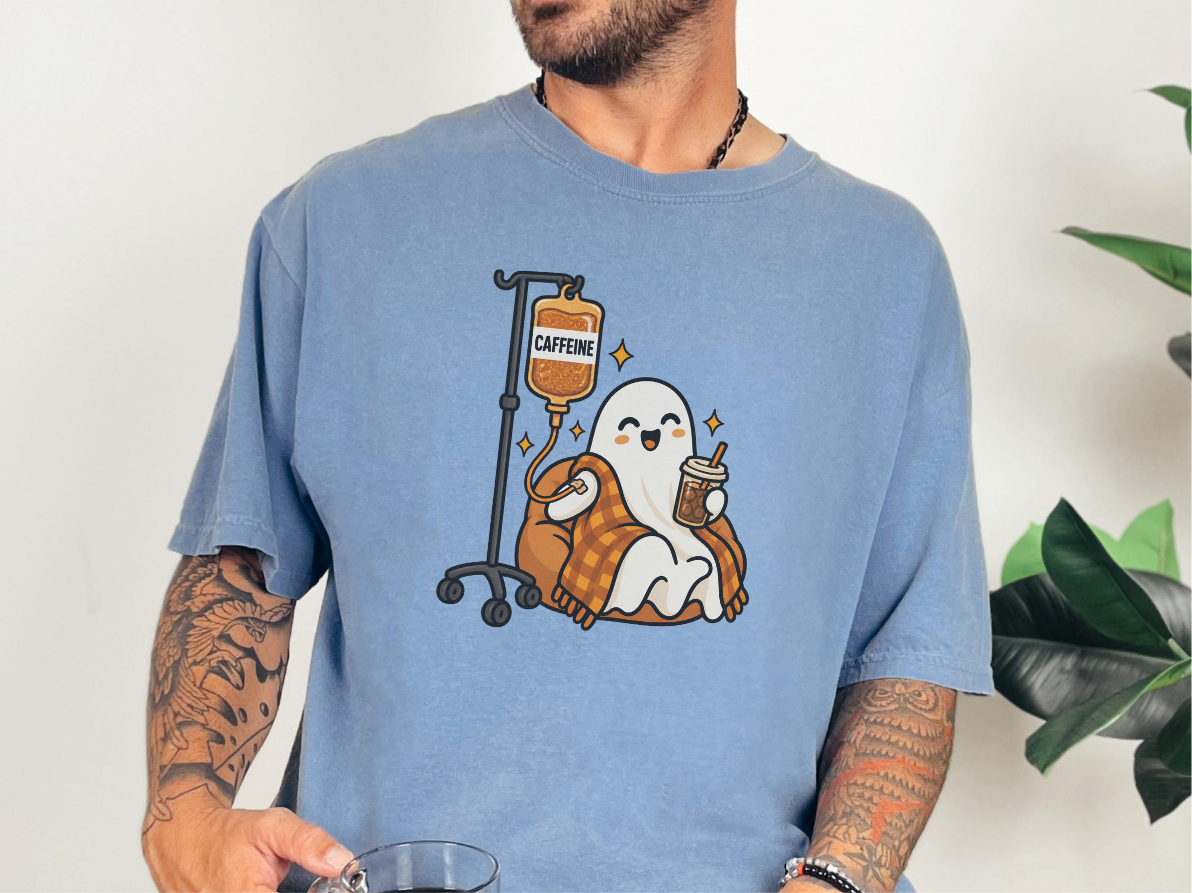 Cozy Caffeine Iv Ghost funny shirt - photo 4