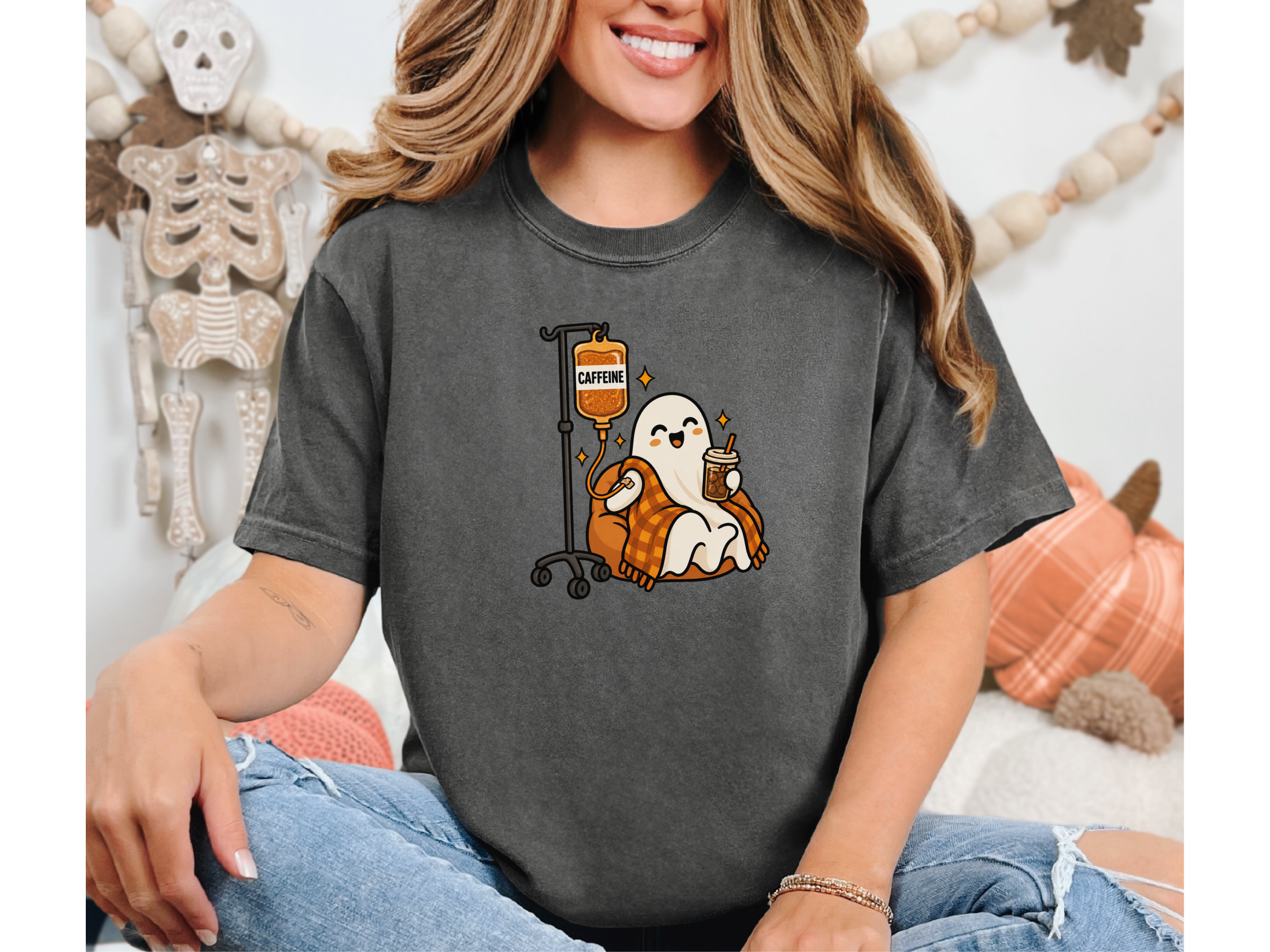 Cozy Caffeine Iv Ghost funny shirt - photo 2