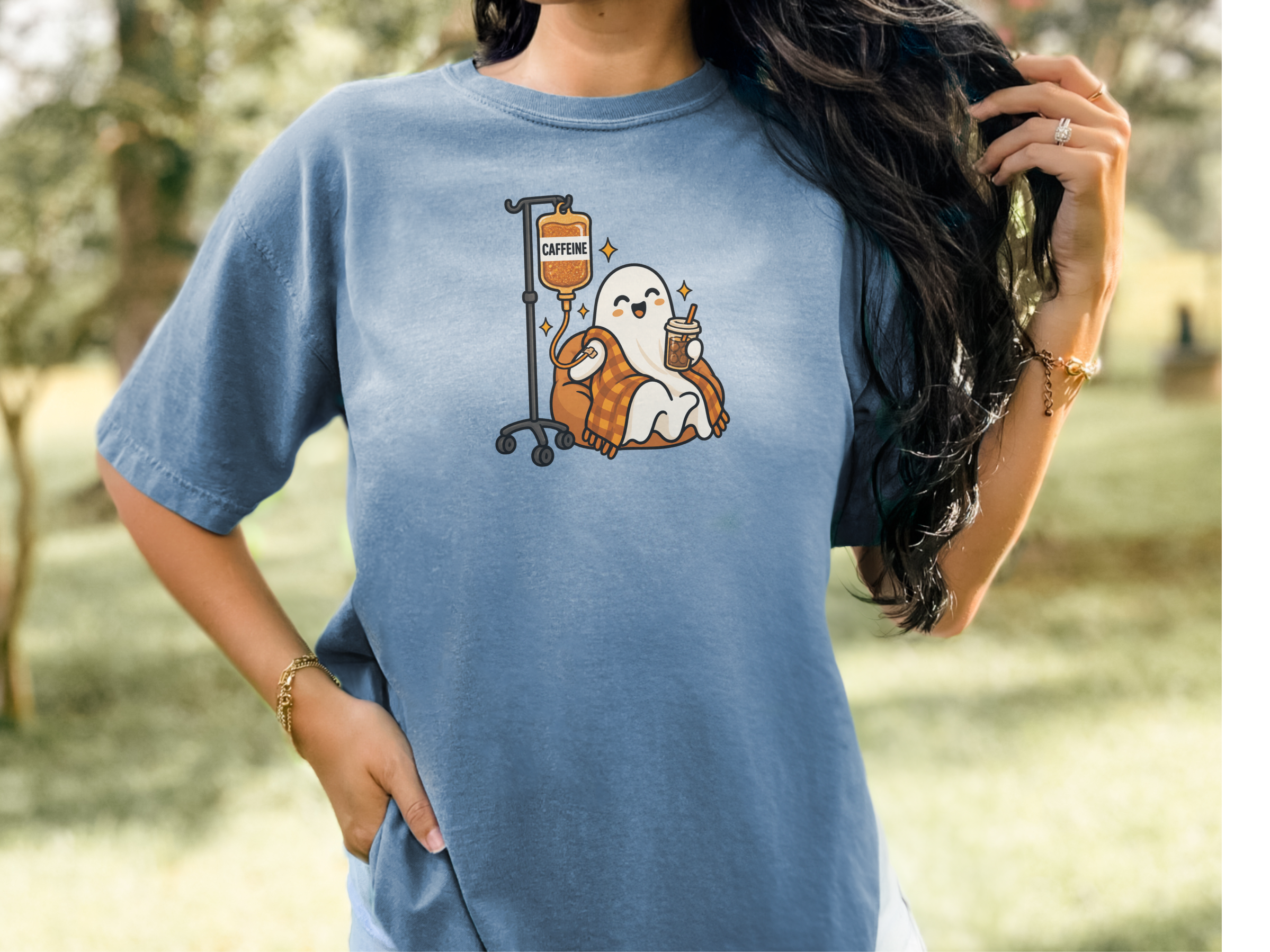 Cozy Caffeine Iv Ghost funny shirt - photo 5