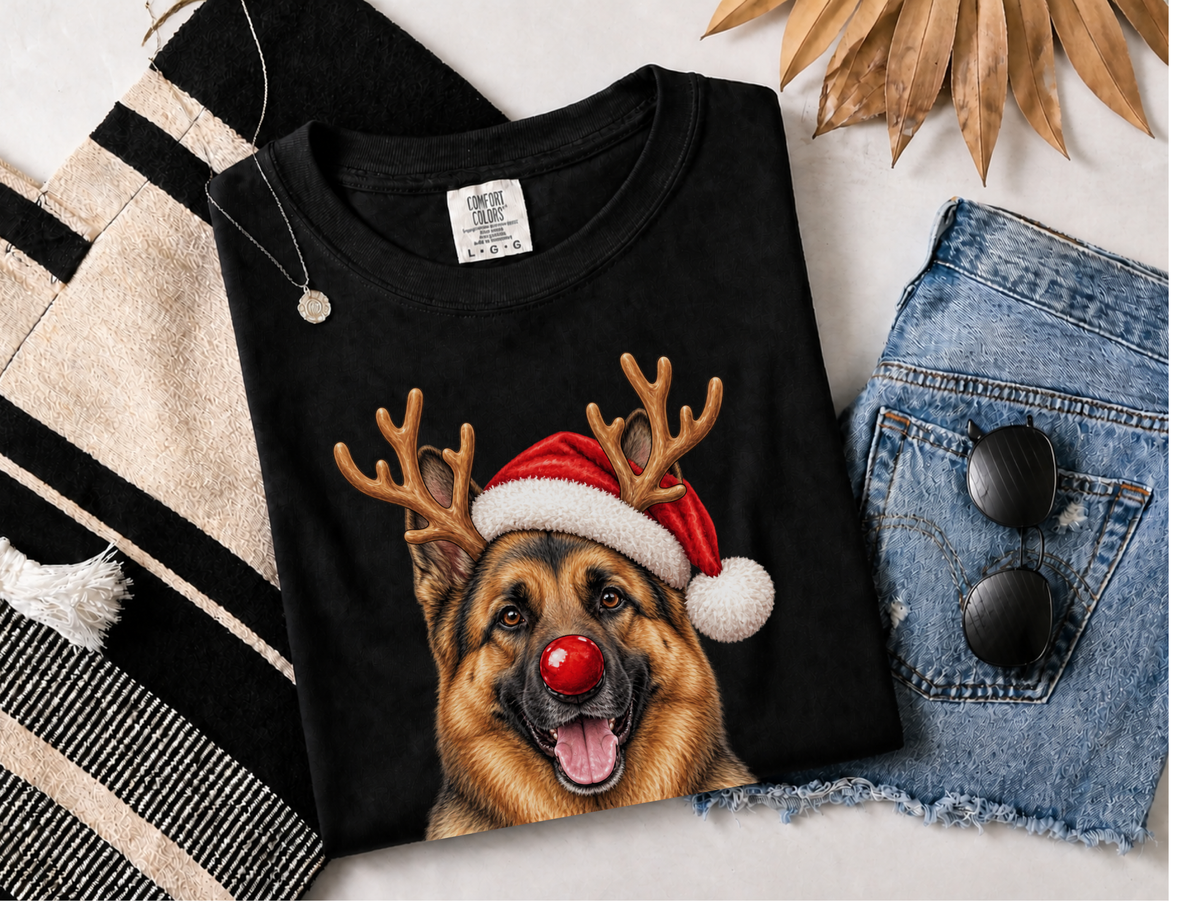 German Shepherd Rudolph Santa Hat - photo 4