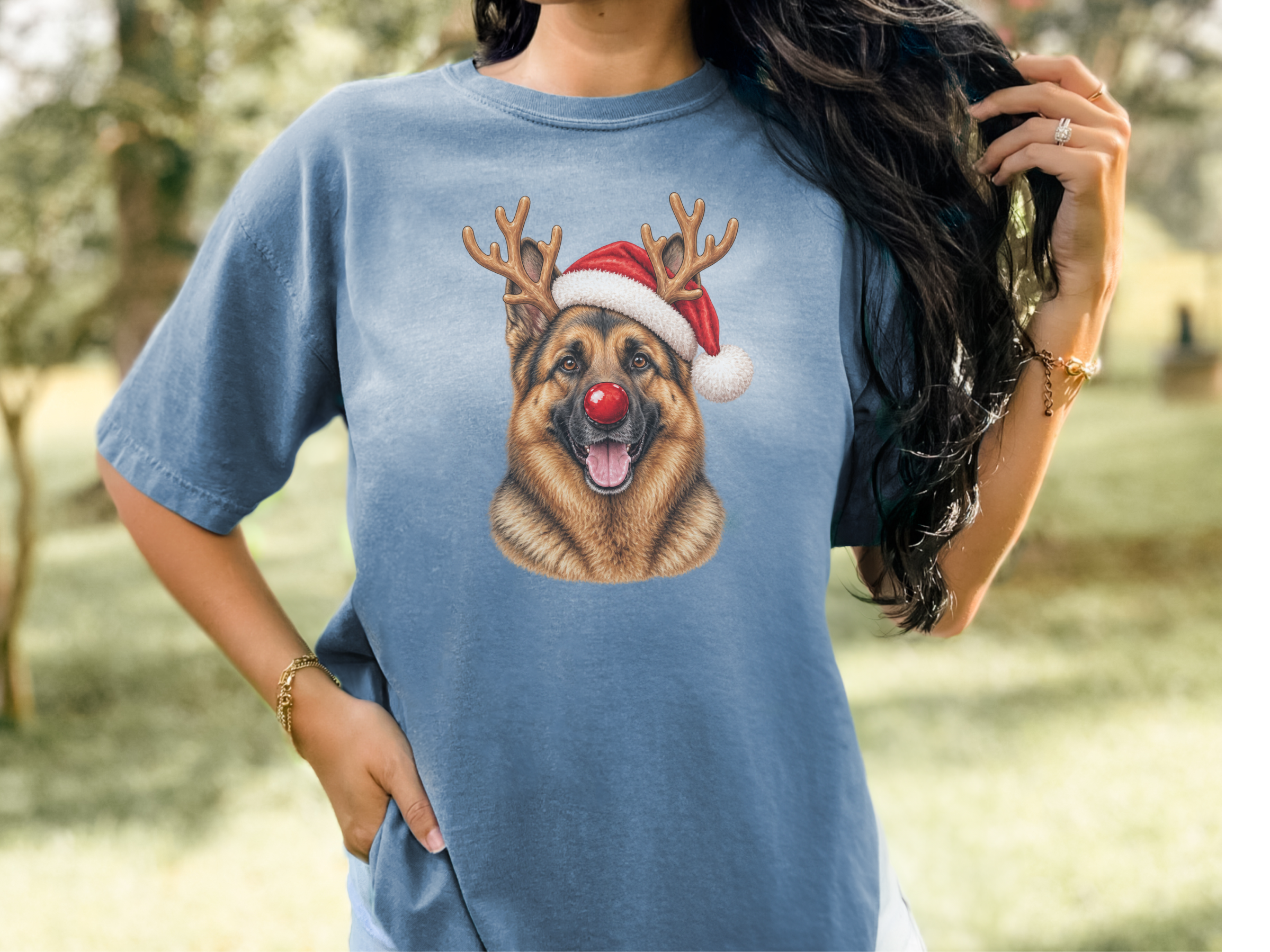 German Shepherd Rudolph Santa Hat - photo 7