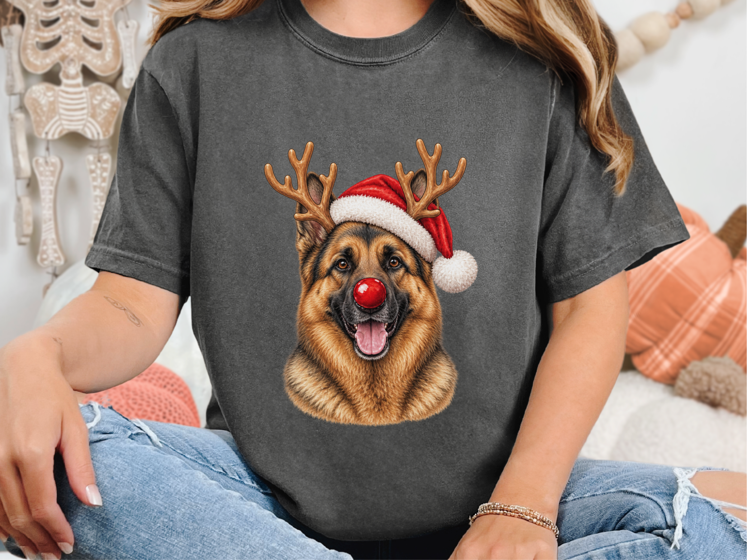 German Shepherd Rudolph Santa Hat - photo 5