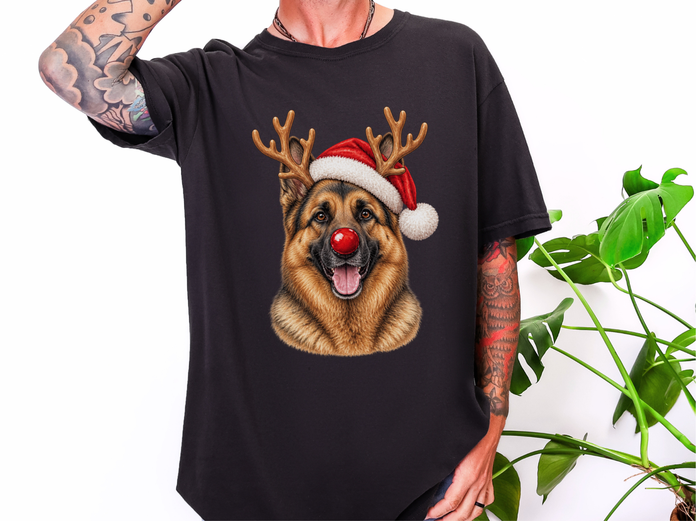 German Shepherd Rudolph Santa Hat - photo 2