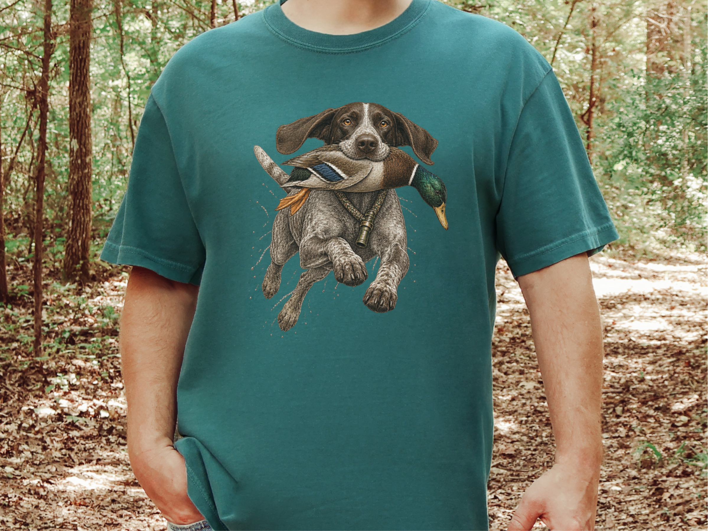 Hunting Dog Mallard Retrieve doodle dog shirt - photo 6