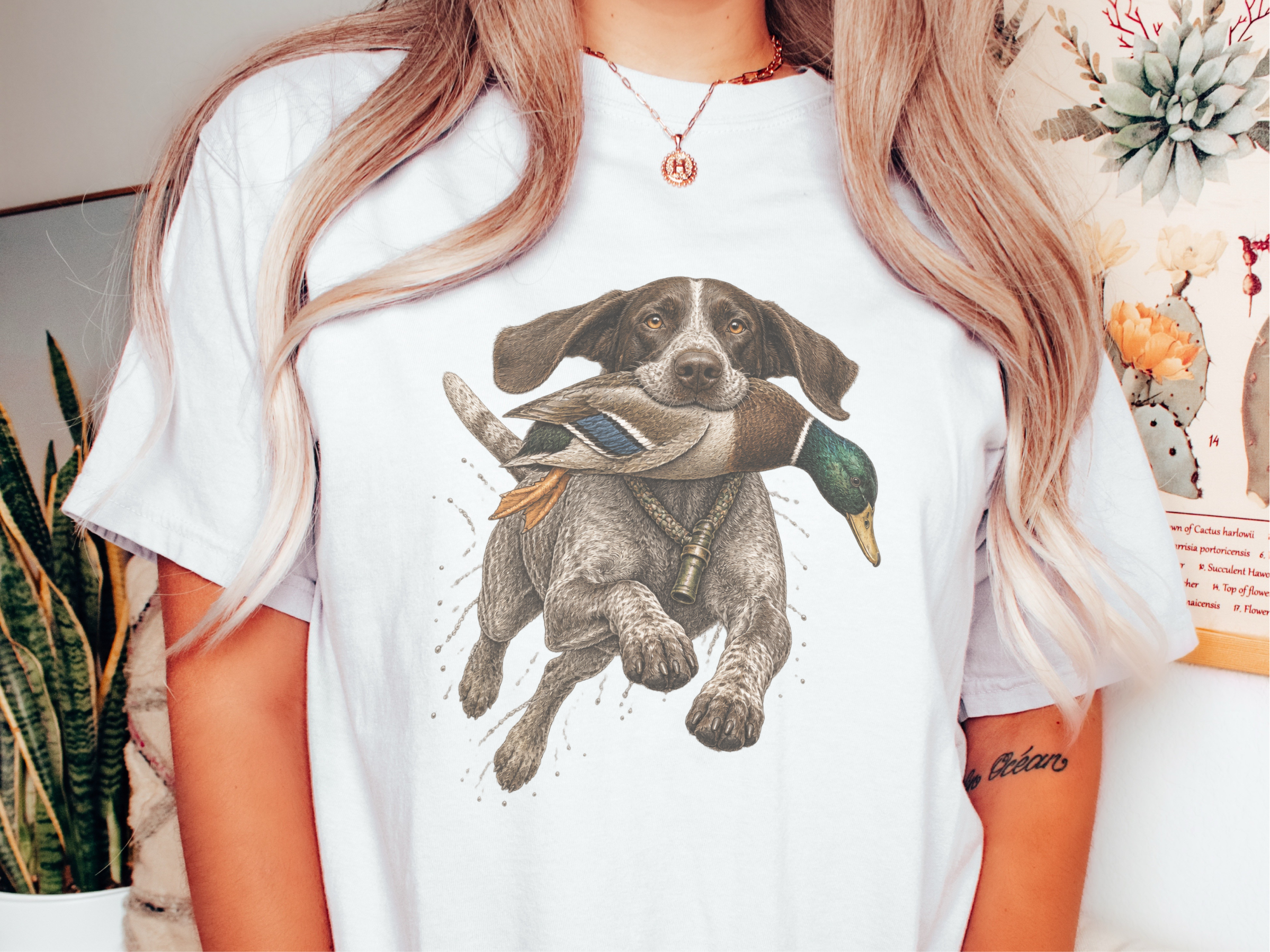 Hunting Dog Mallard Retrieve doodle dog shirt - photo 1