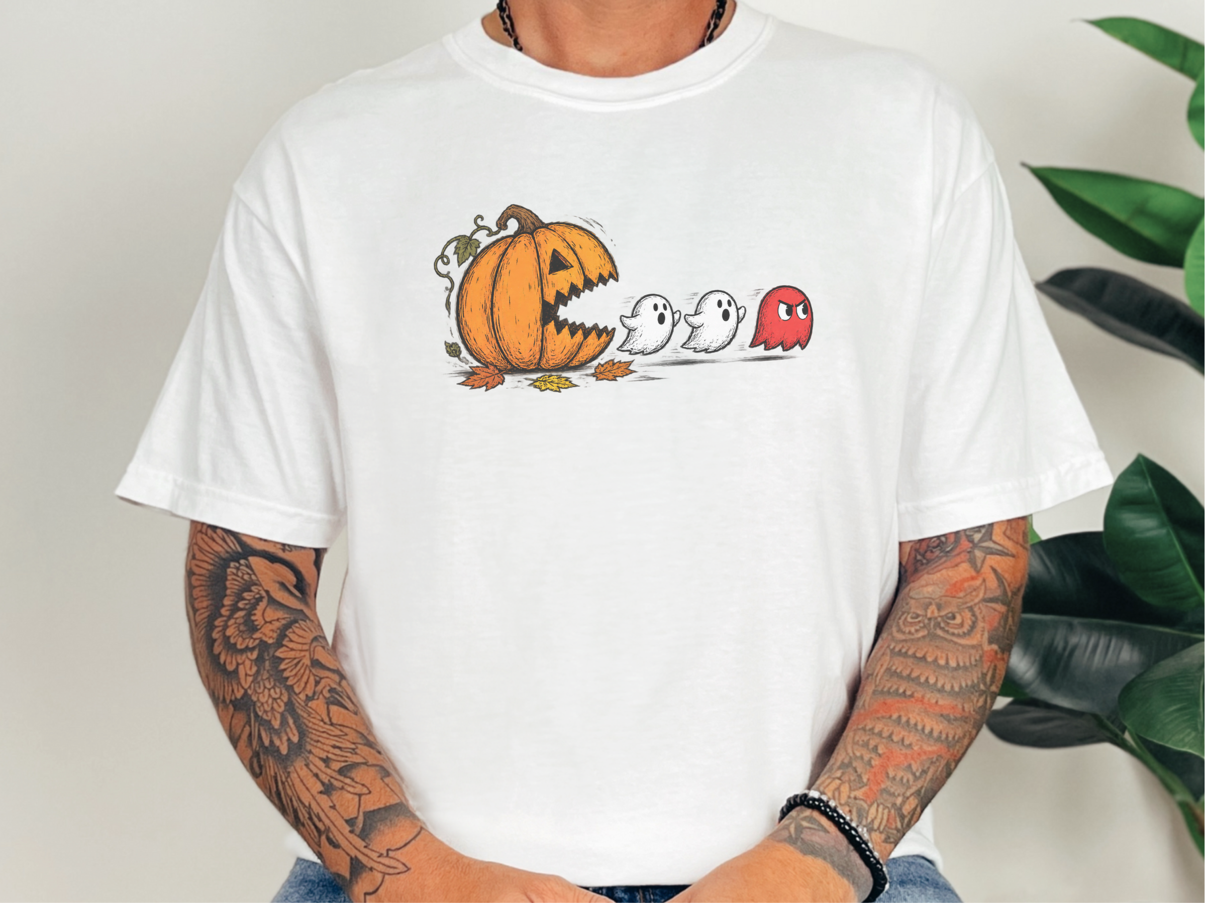 Pumpkin Eating Ghost funny shirt - photo 1