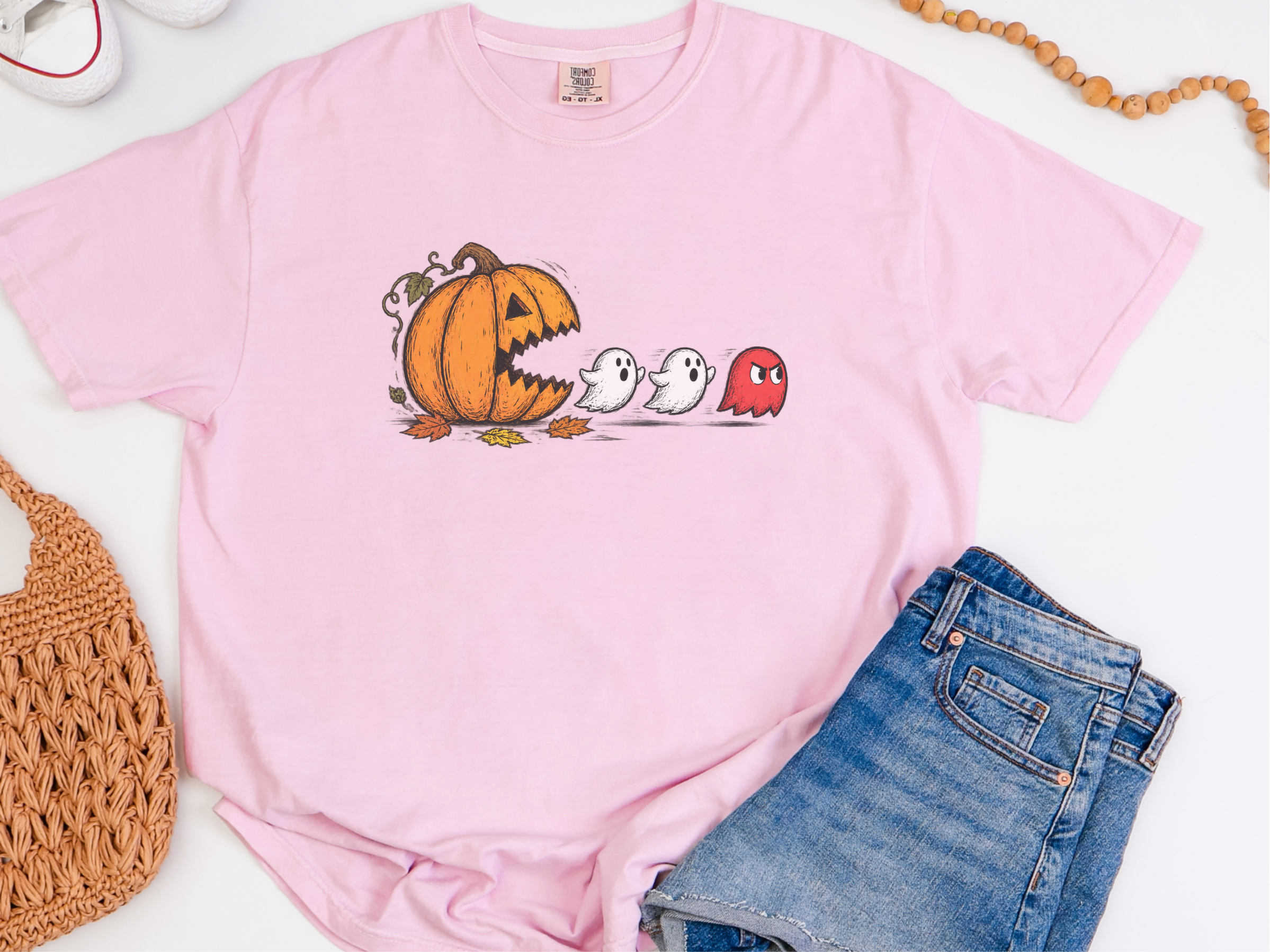 Pumpkin Eating Ghost funny shirt - photo 4