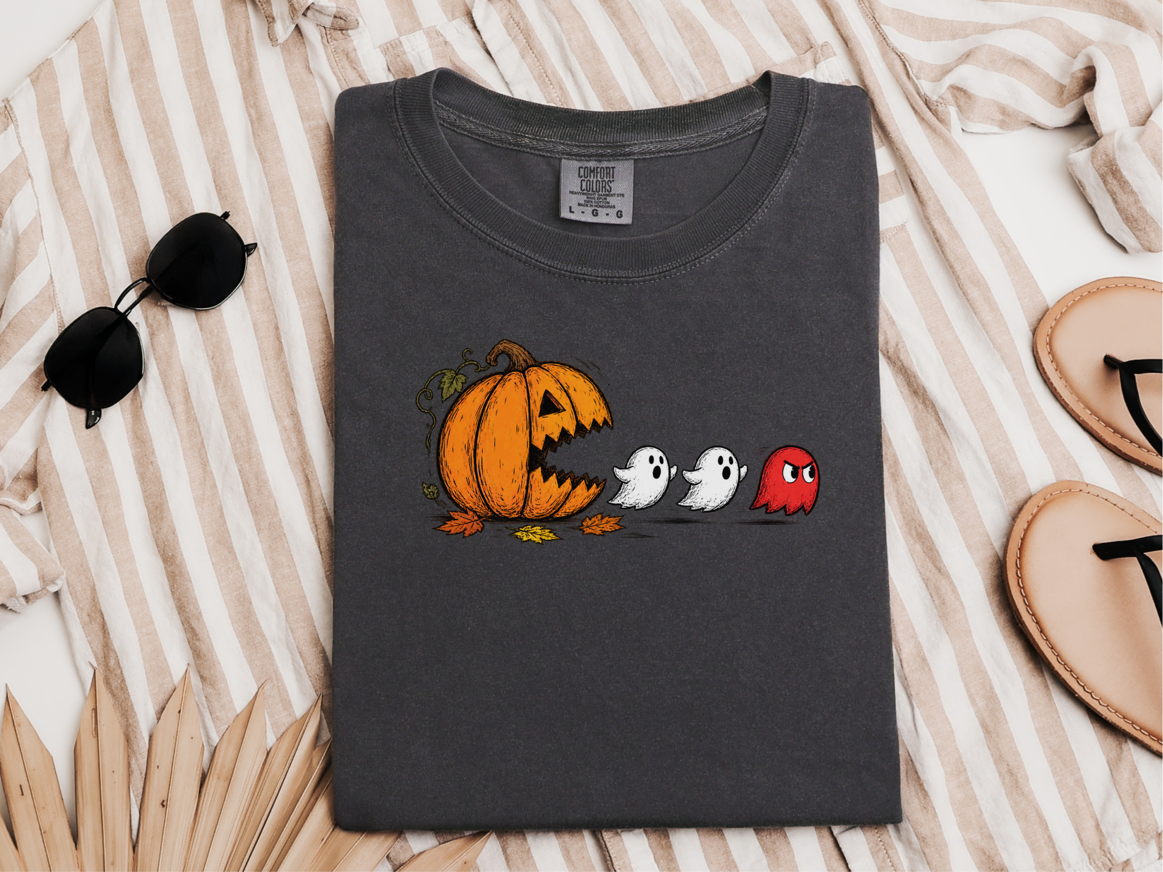 Pumpkin Eating Ghost funny shirt - photo 3