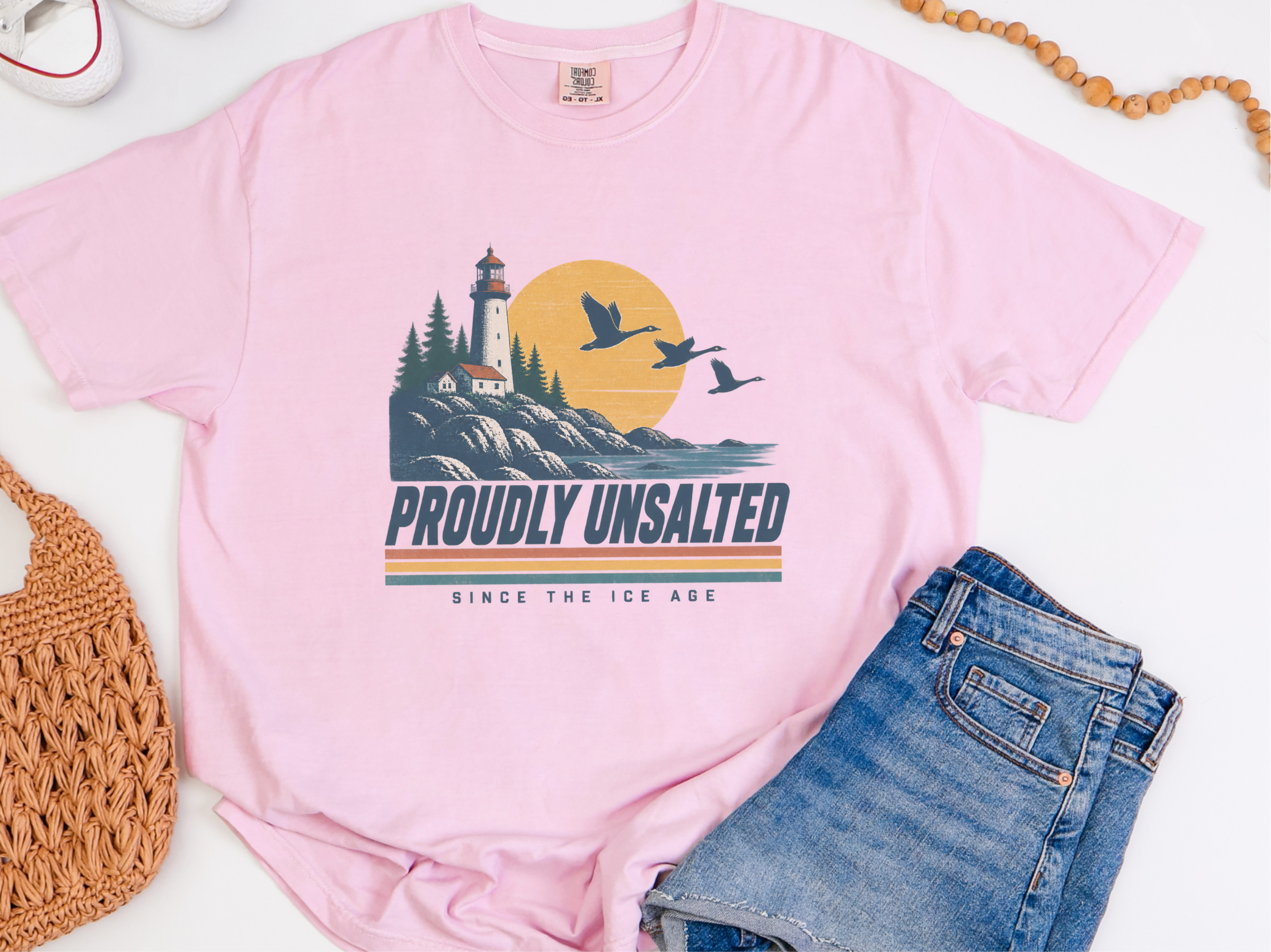 Proudly Unsalted Lake Sunset Vintage Lake Tee Great Lakes Shirt