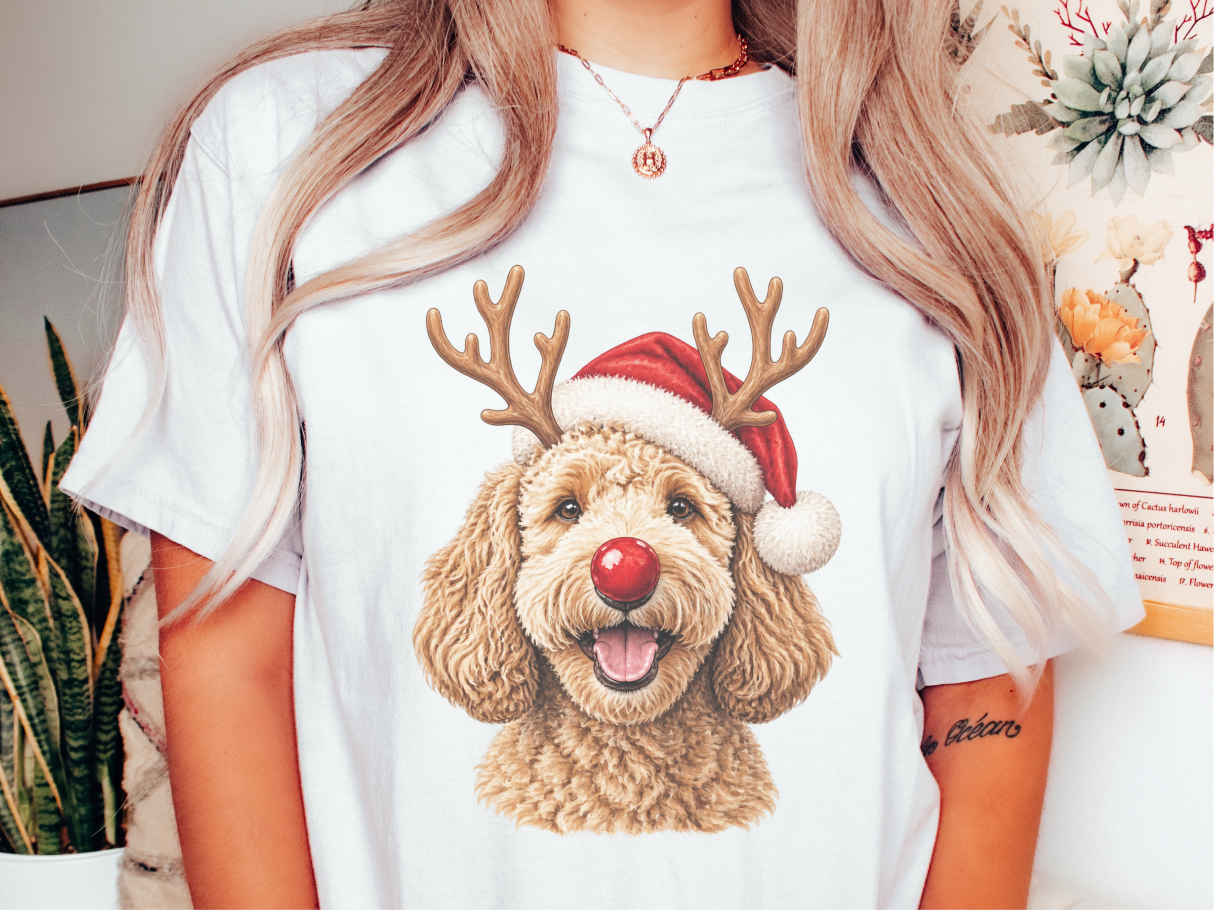 Happy Rudolph Goldendoodle Santa doodle dog shirt - photo 1