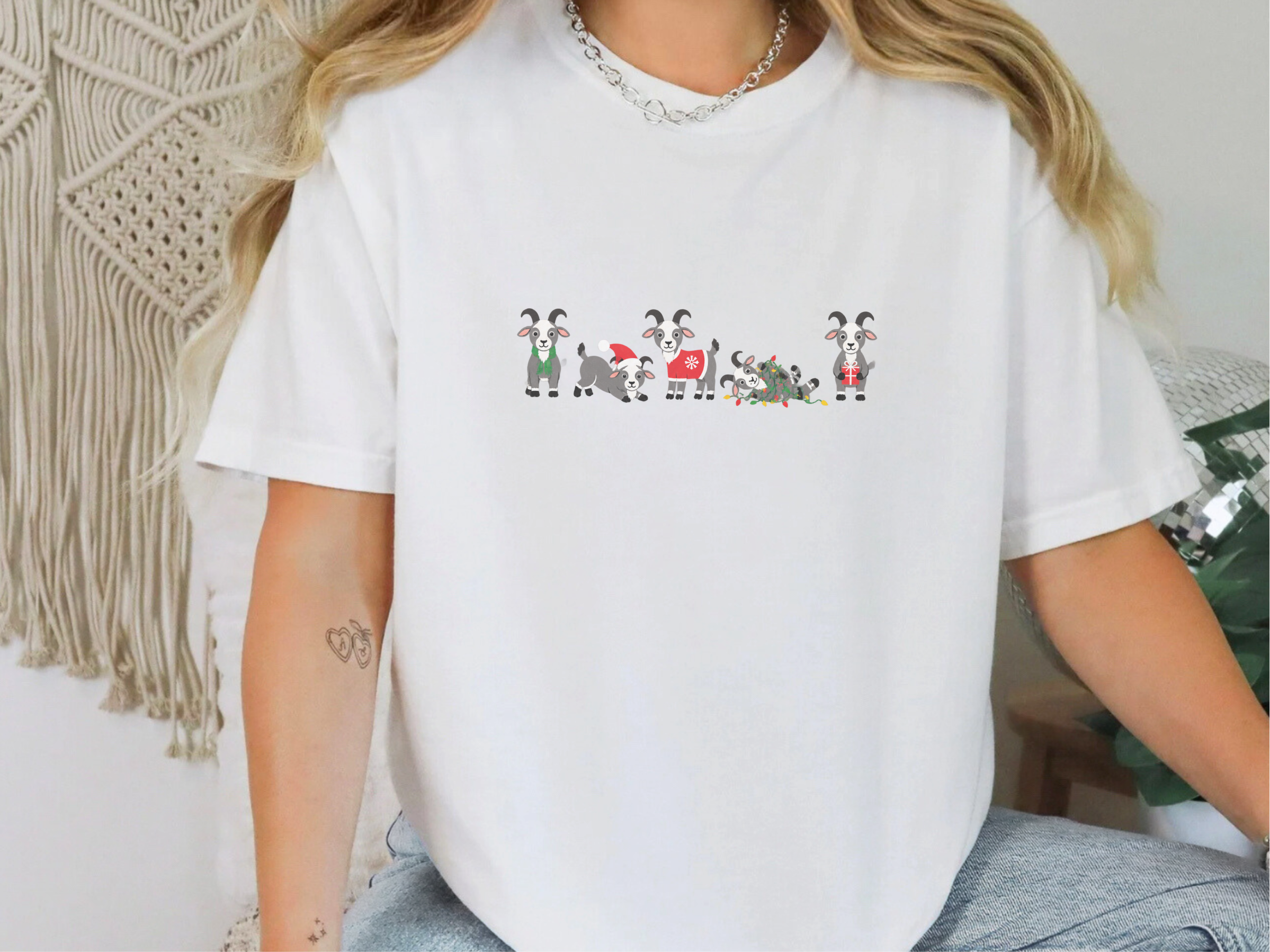 Cute Christmas Goats Lineup funny shirt - photo 4