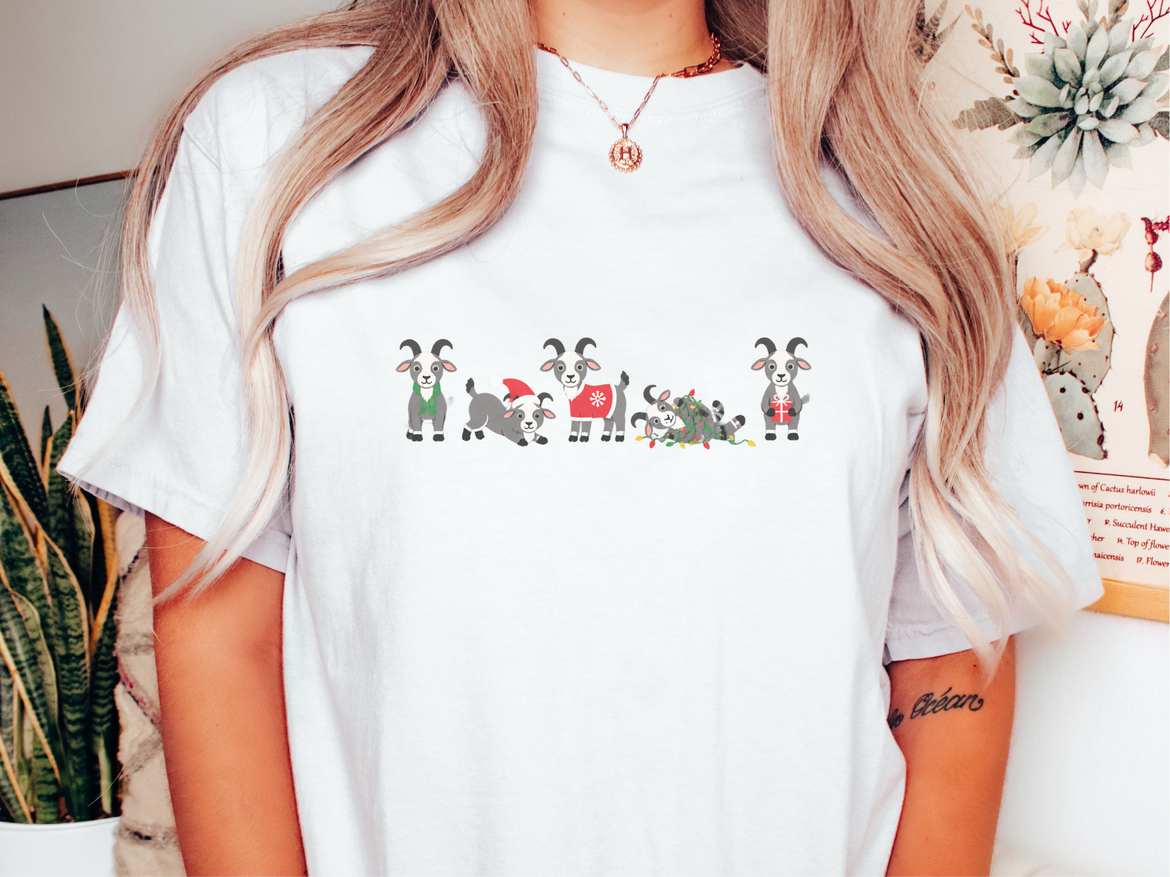Cute Christmas Goats Lineup funny shirt - photo 1