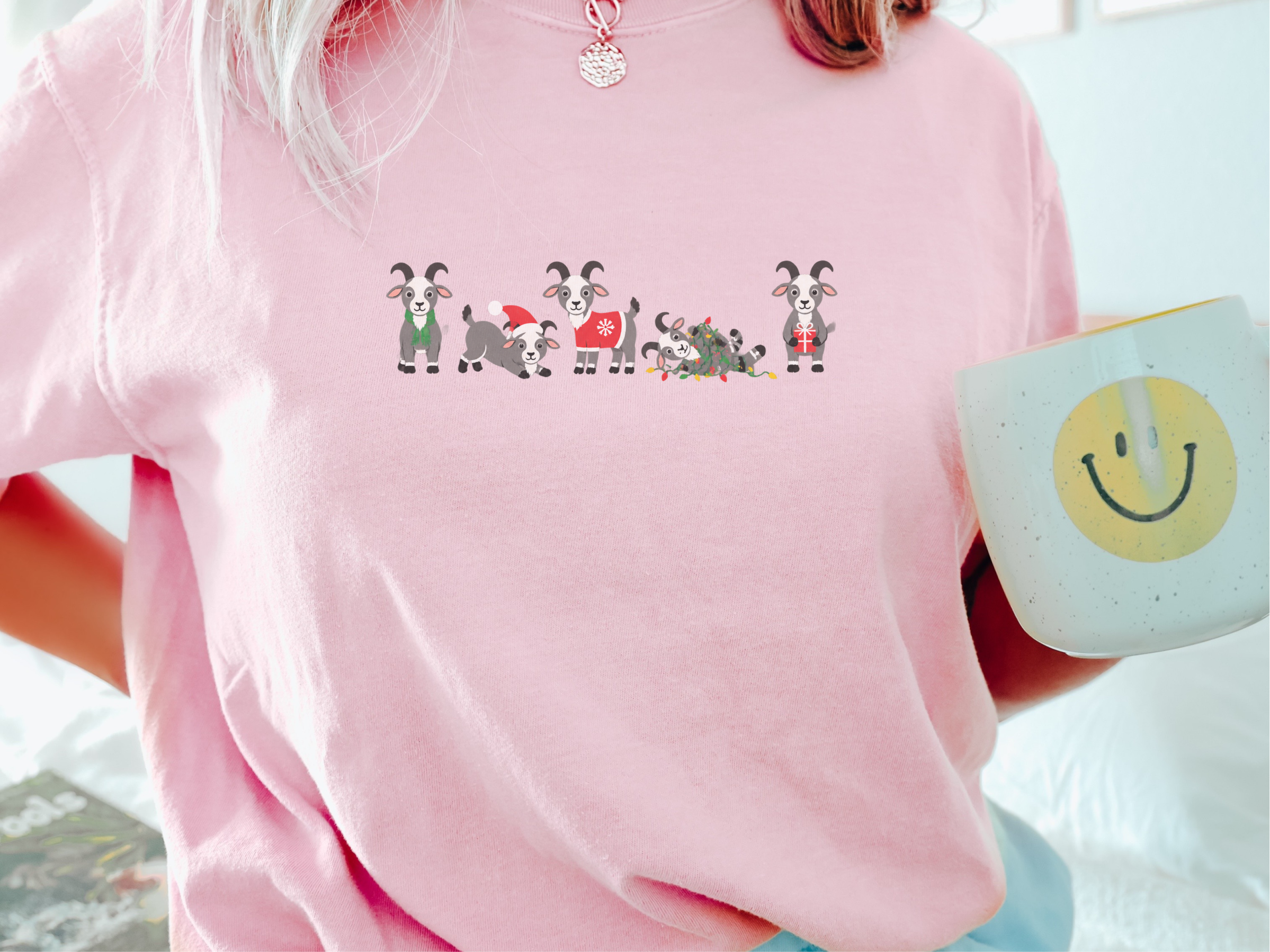 Cute Christmas Goats Lineup funny shirt - photo 2