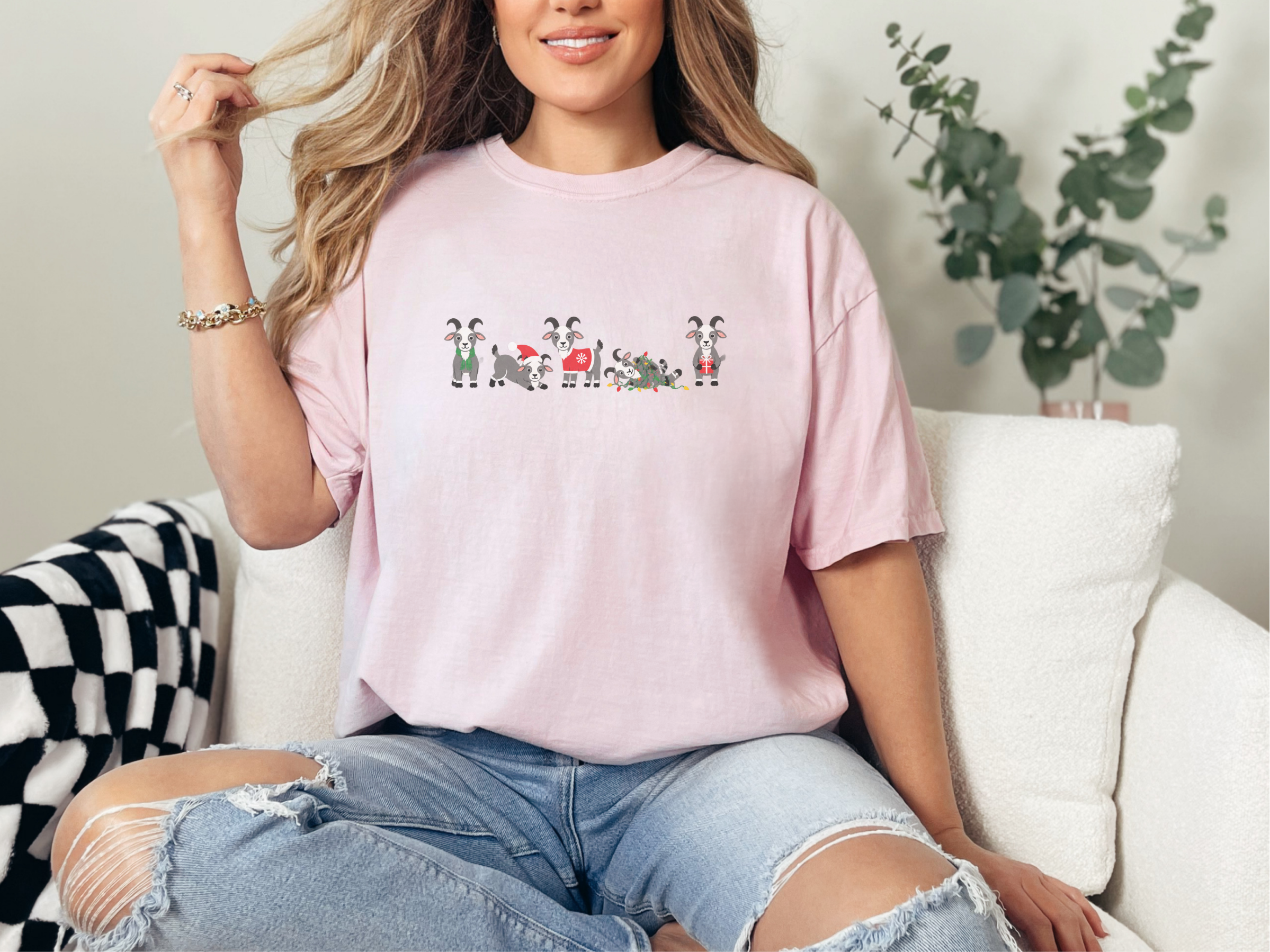 Cute Christmas Goats Lineup funny shirt - photo 7