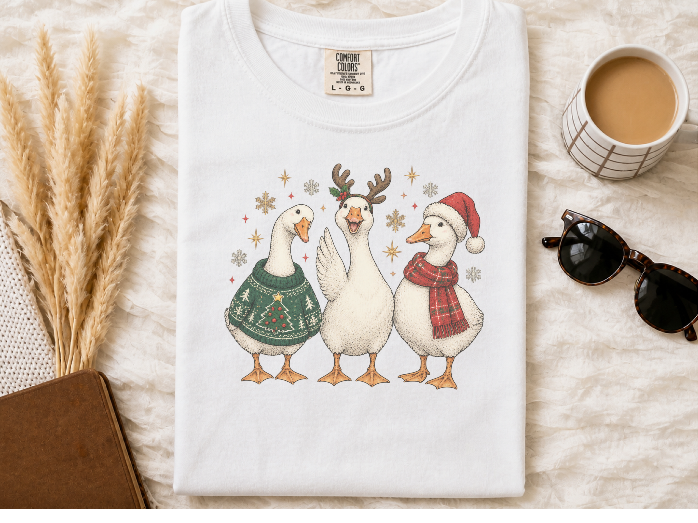 Festive Geese Christmas Trio