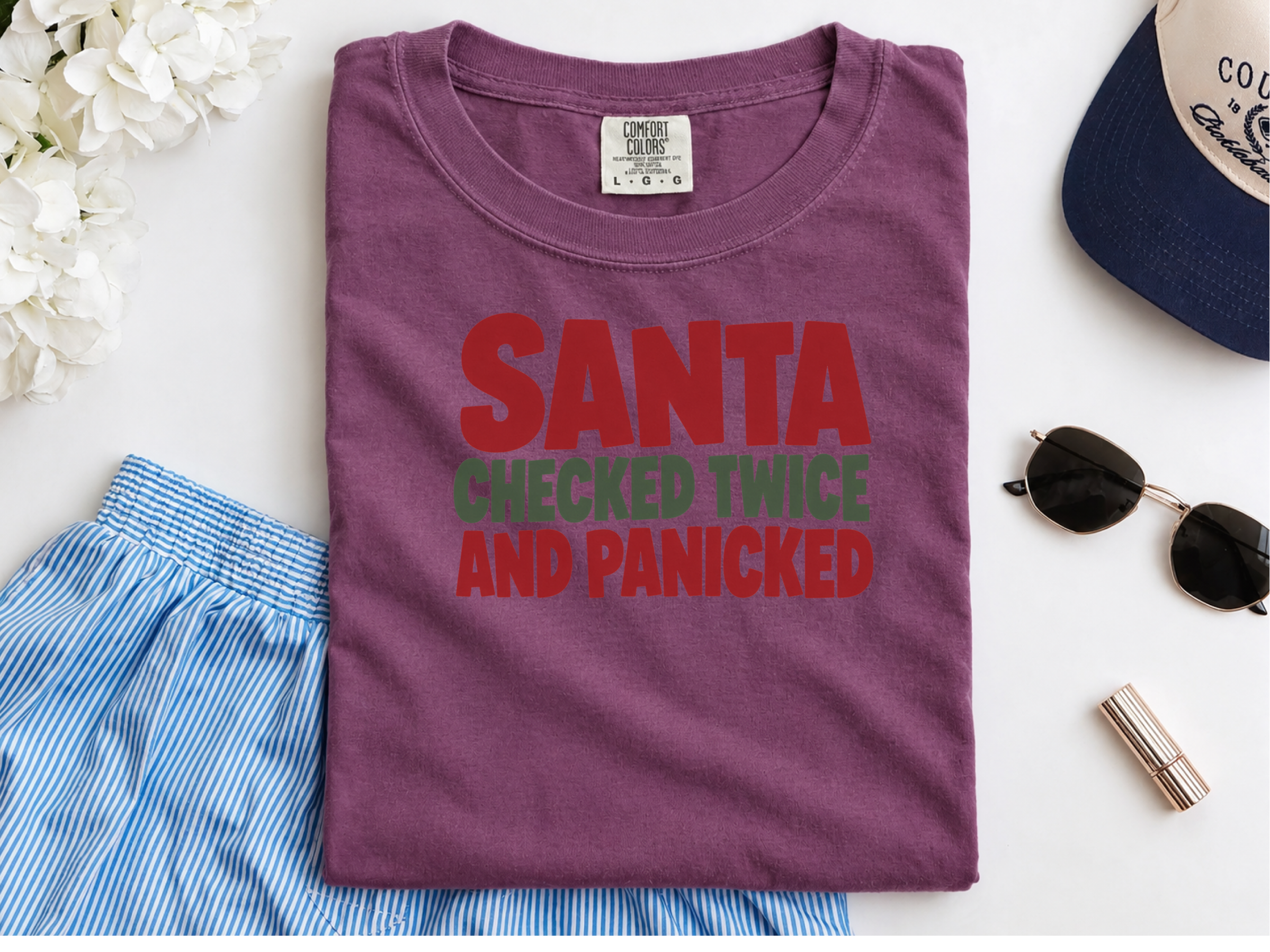 Santa Checked Twice Funny Text funny shirt - photo 6
