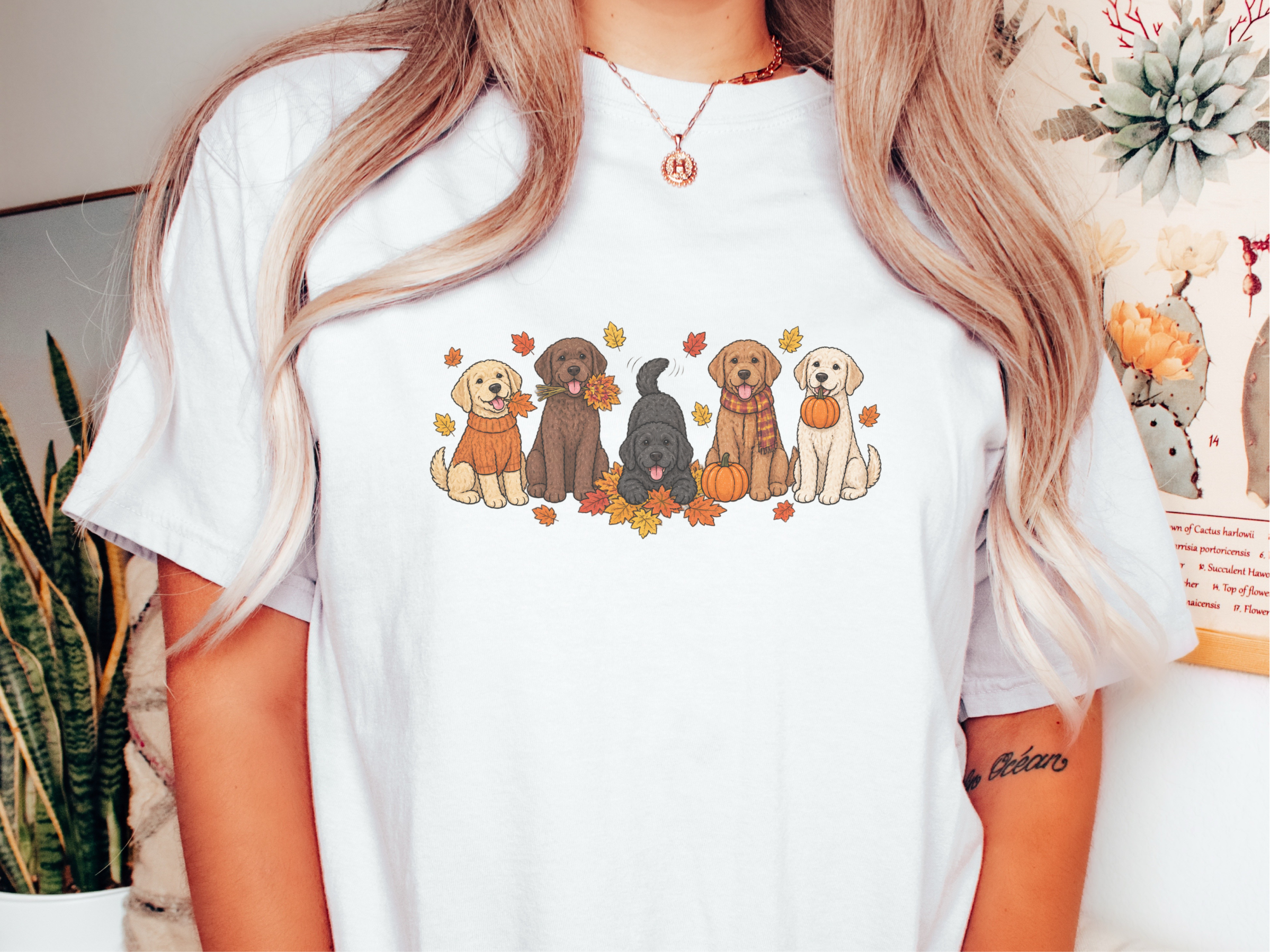 Colorful Labrador Fall Activities doodle dog shirt - photo 1