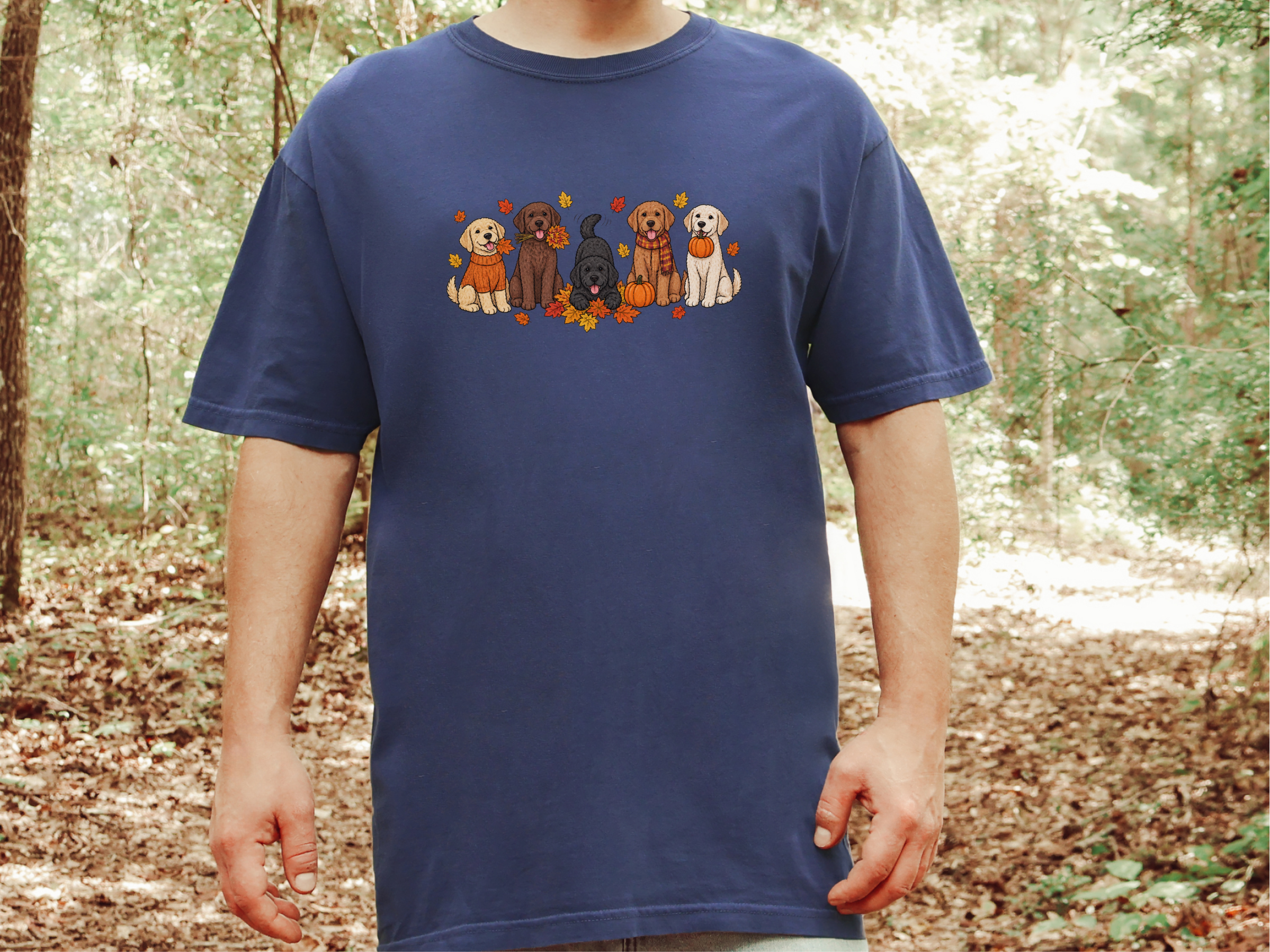 Colorful Labrador Fall Activities doodle dog shirt - photo 8