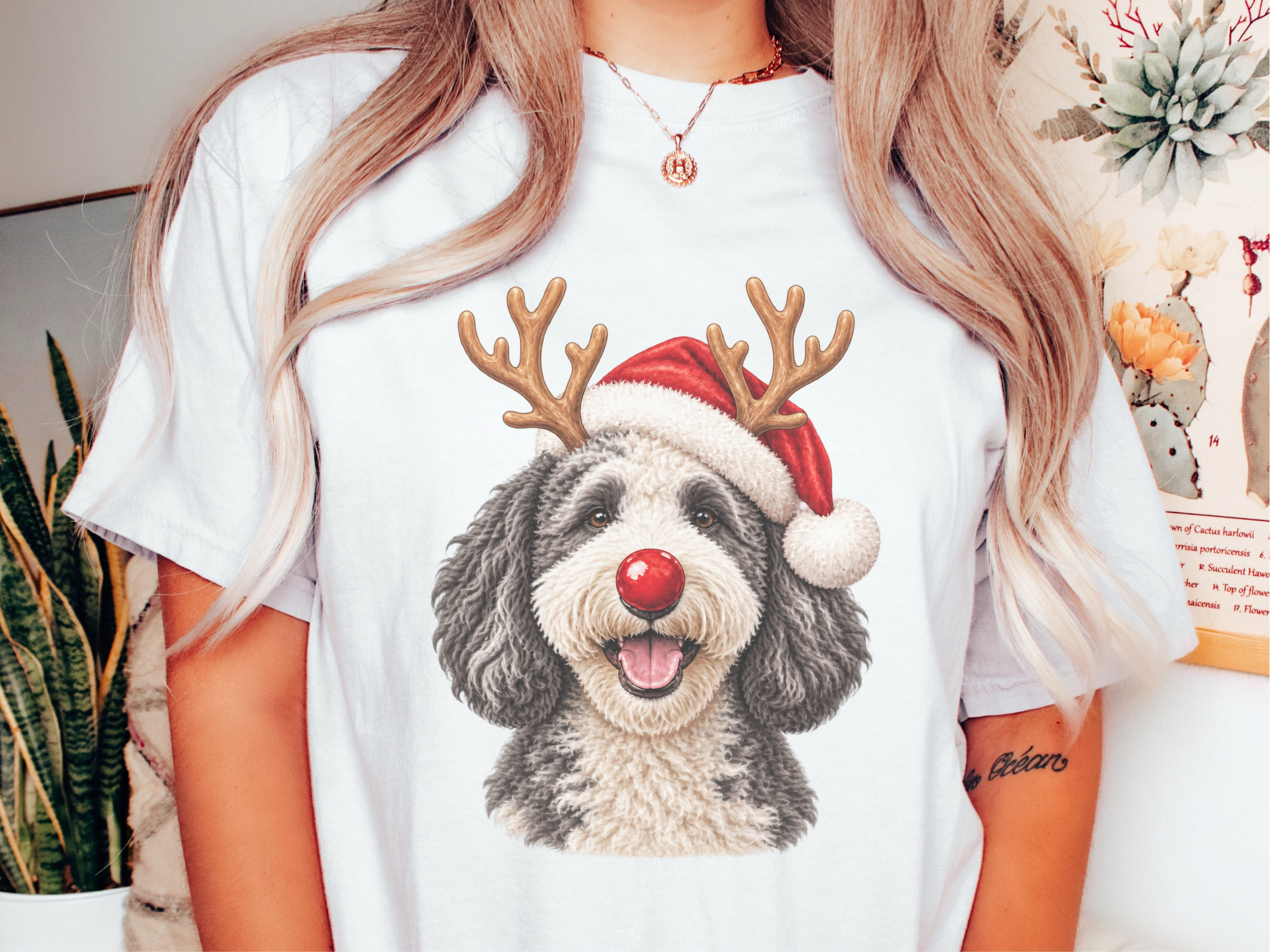 Sheepadoodle Rudolph Christmas Hat - photo 1