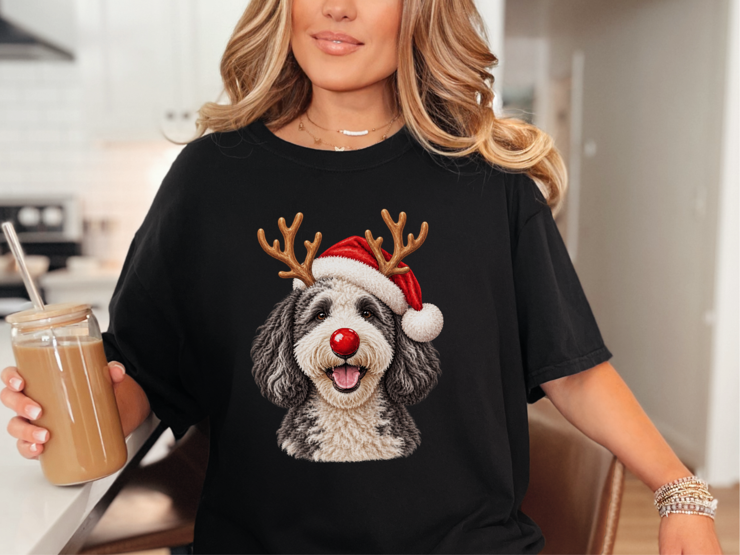 Sheepadoodle Rudolph Christmas Hat - photo 2