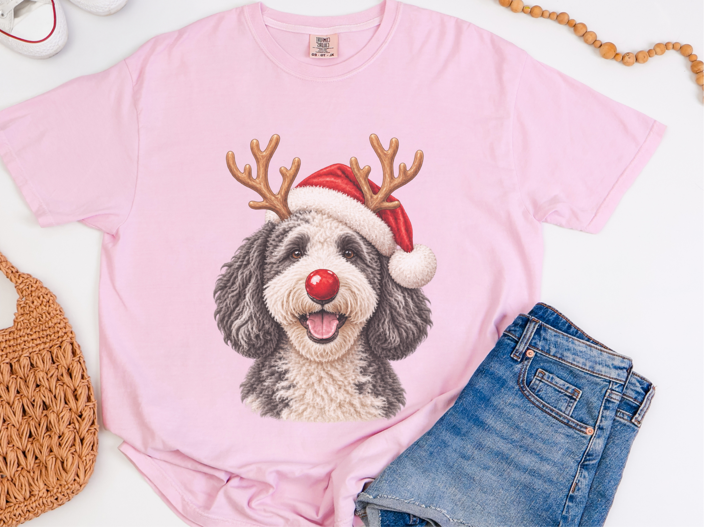 Sheepadoodle Rudolph Christmas Hat - photo 4
