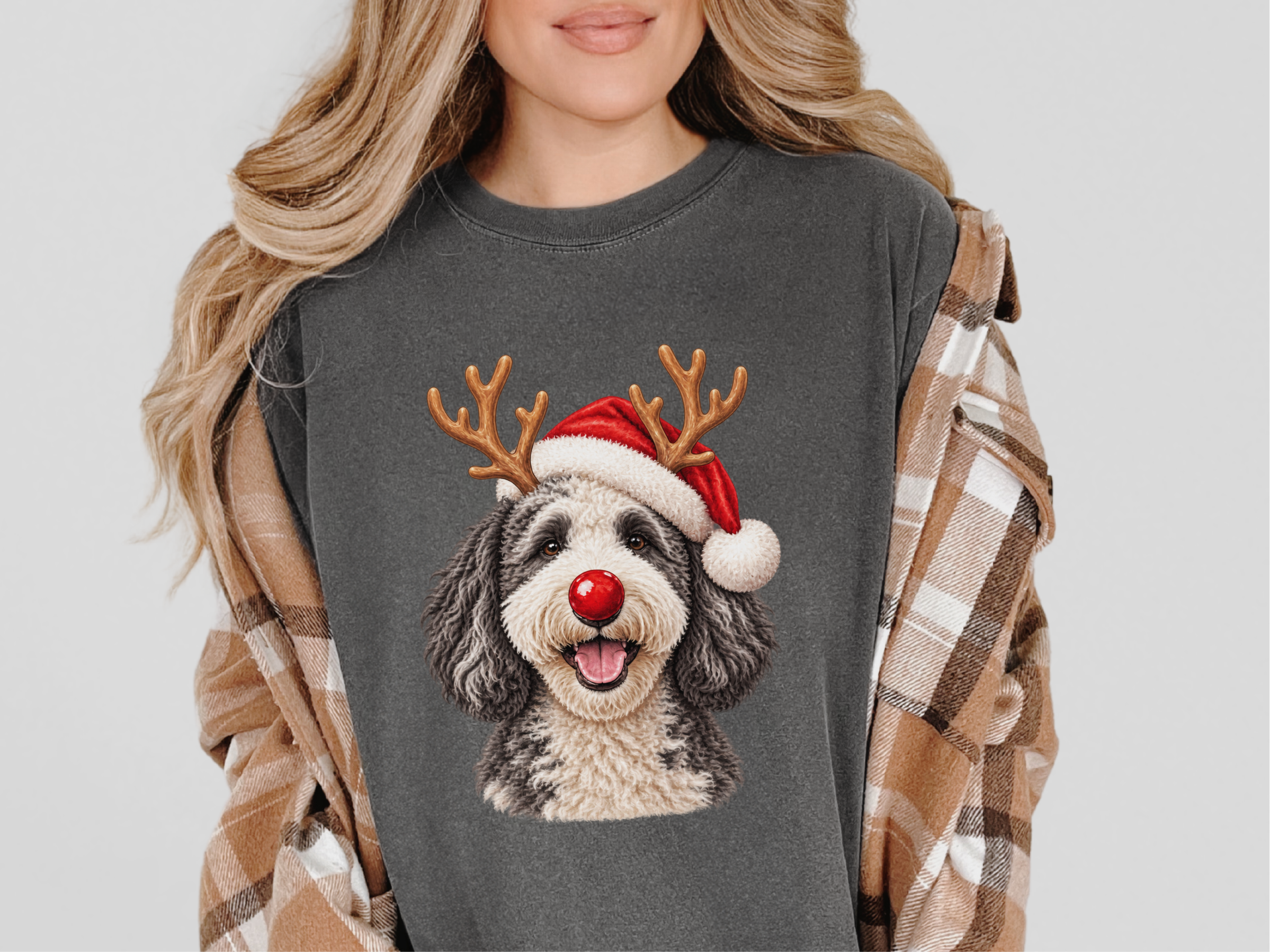 Sheepadoodle Rudolph Christmas Hat - photo 3
