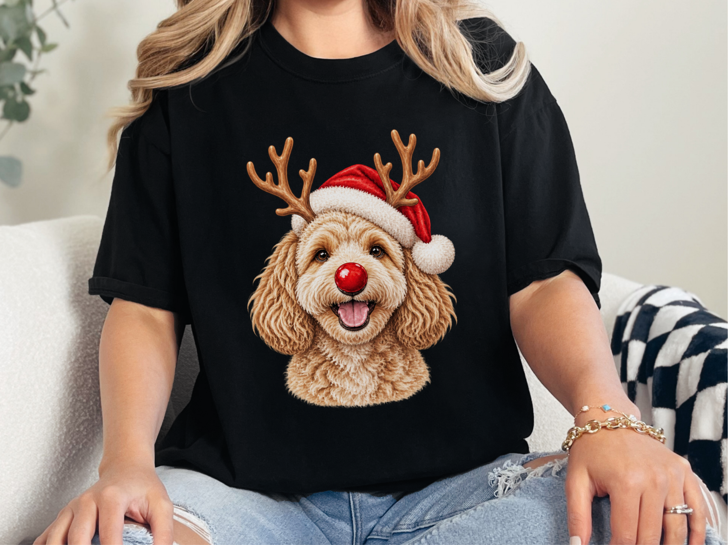 Reindeer Maltipoo Santa Hat - photo 2