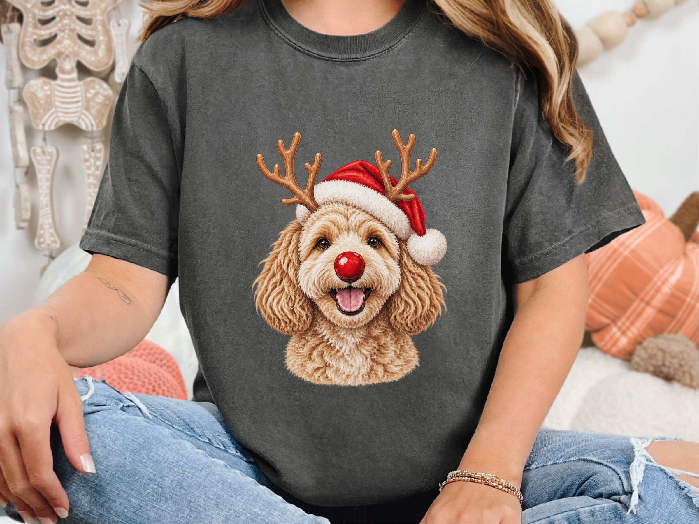 Reindeer Maltipoo Santa Hat - photo 3