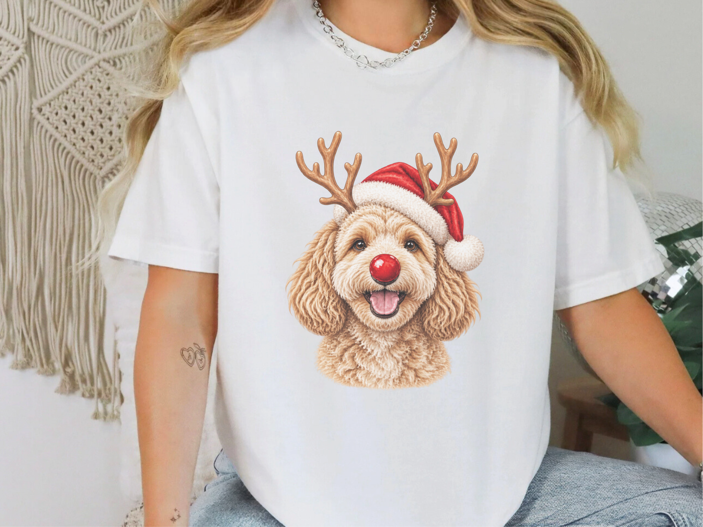 Reindeer Maltipoo Santa Hat - photo 1