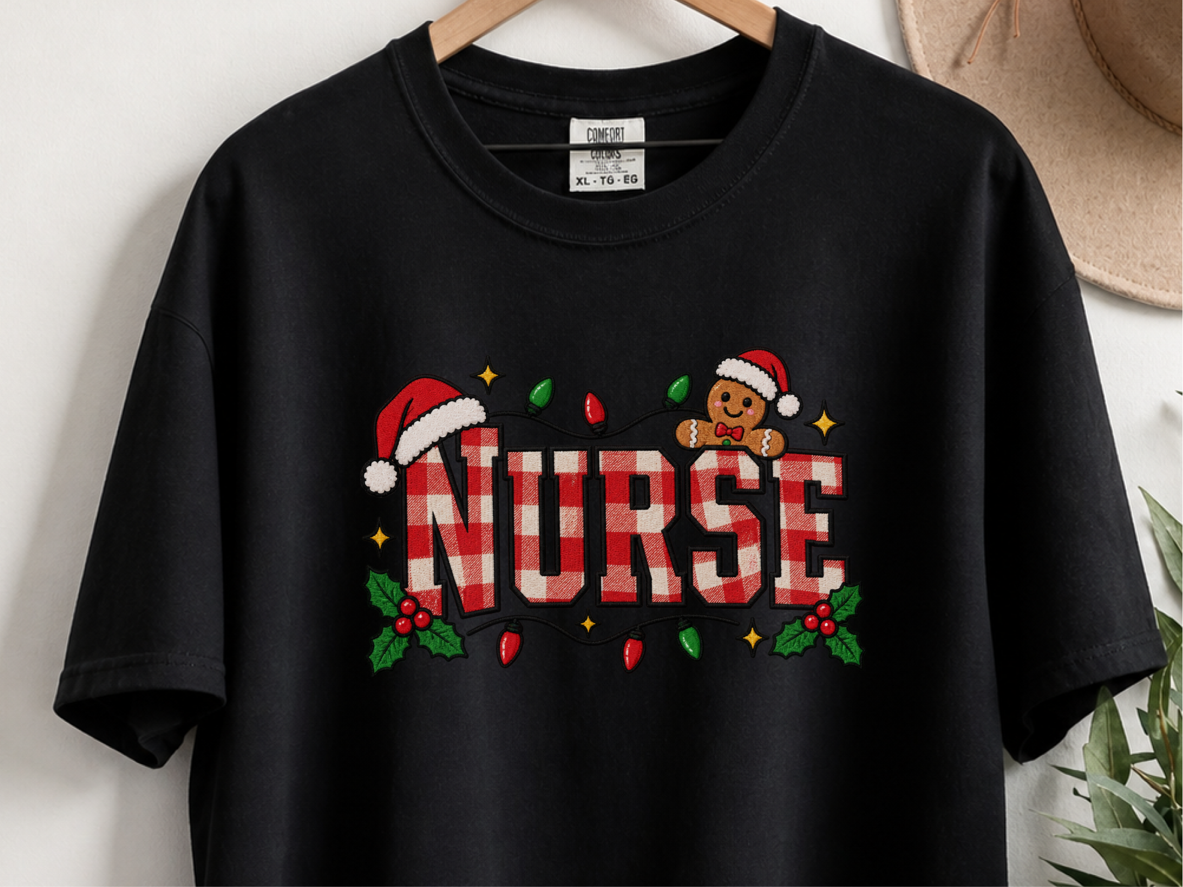 Christmas Nurse Gingerbread Plaid