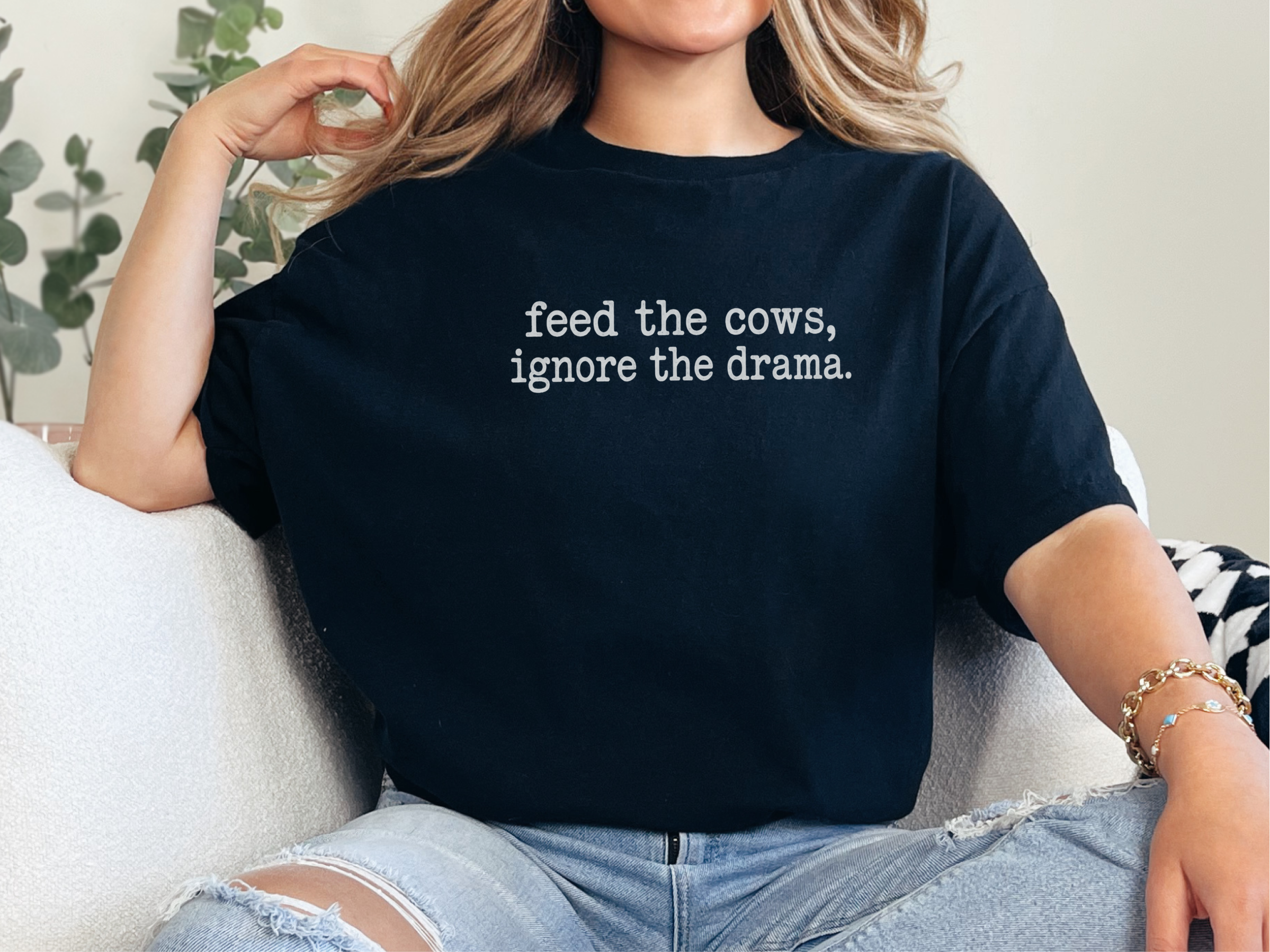 Feed The Cows Ignore The Drama funny shirt - photo 3