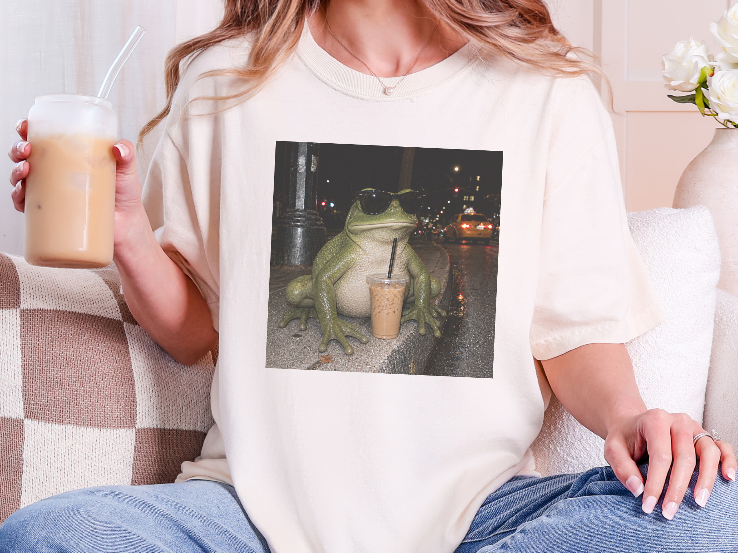 Sir Froggy Iced Coffee funny shirt - photo 7