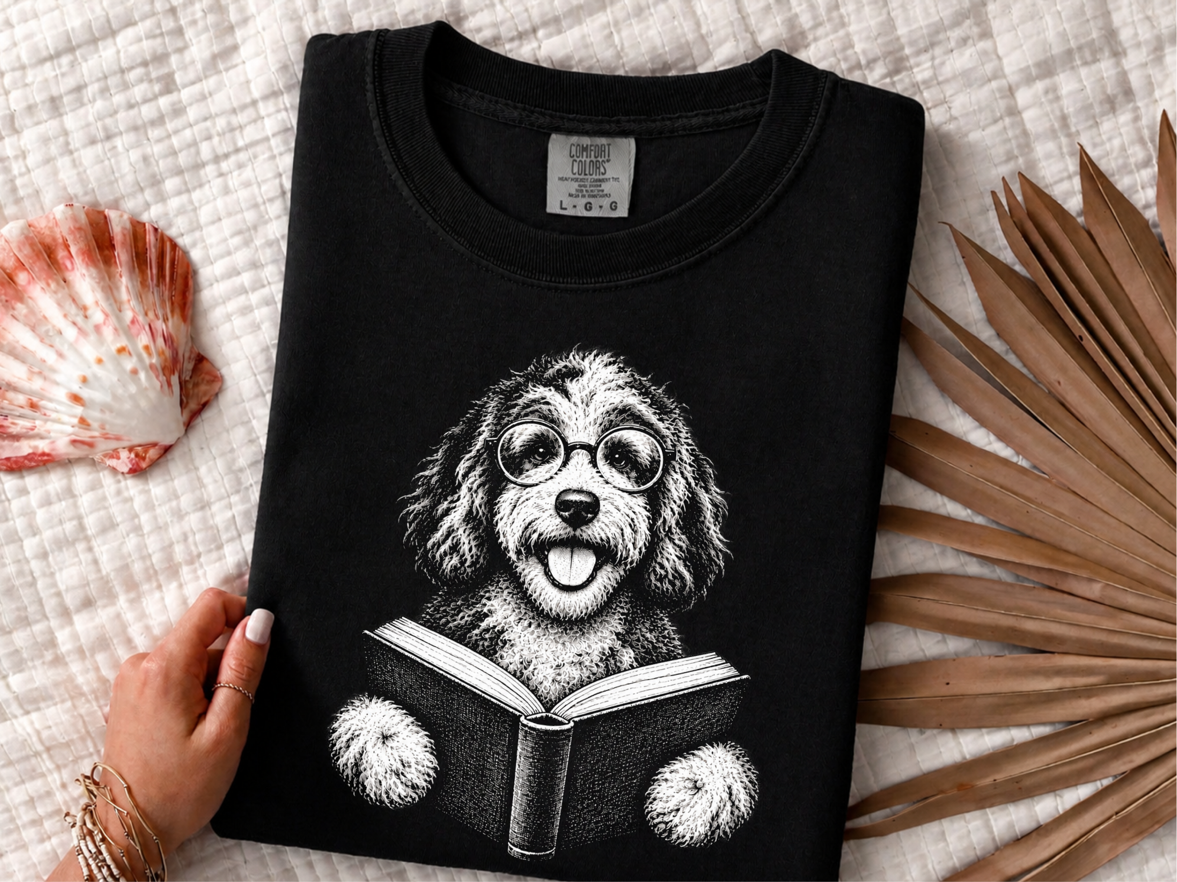 Aussiedoodle Reading Book doodle dog shirt - photo 4