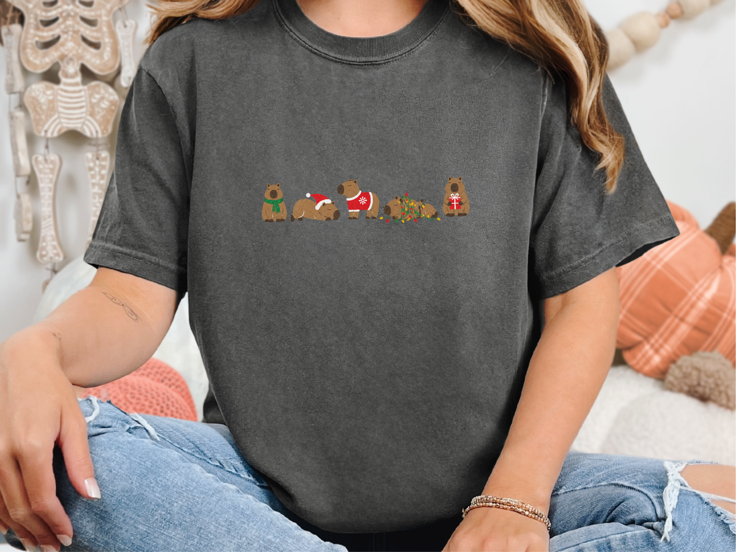 Festive Christmas Capybara Lineup funny shirt - photo 6