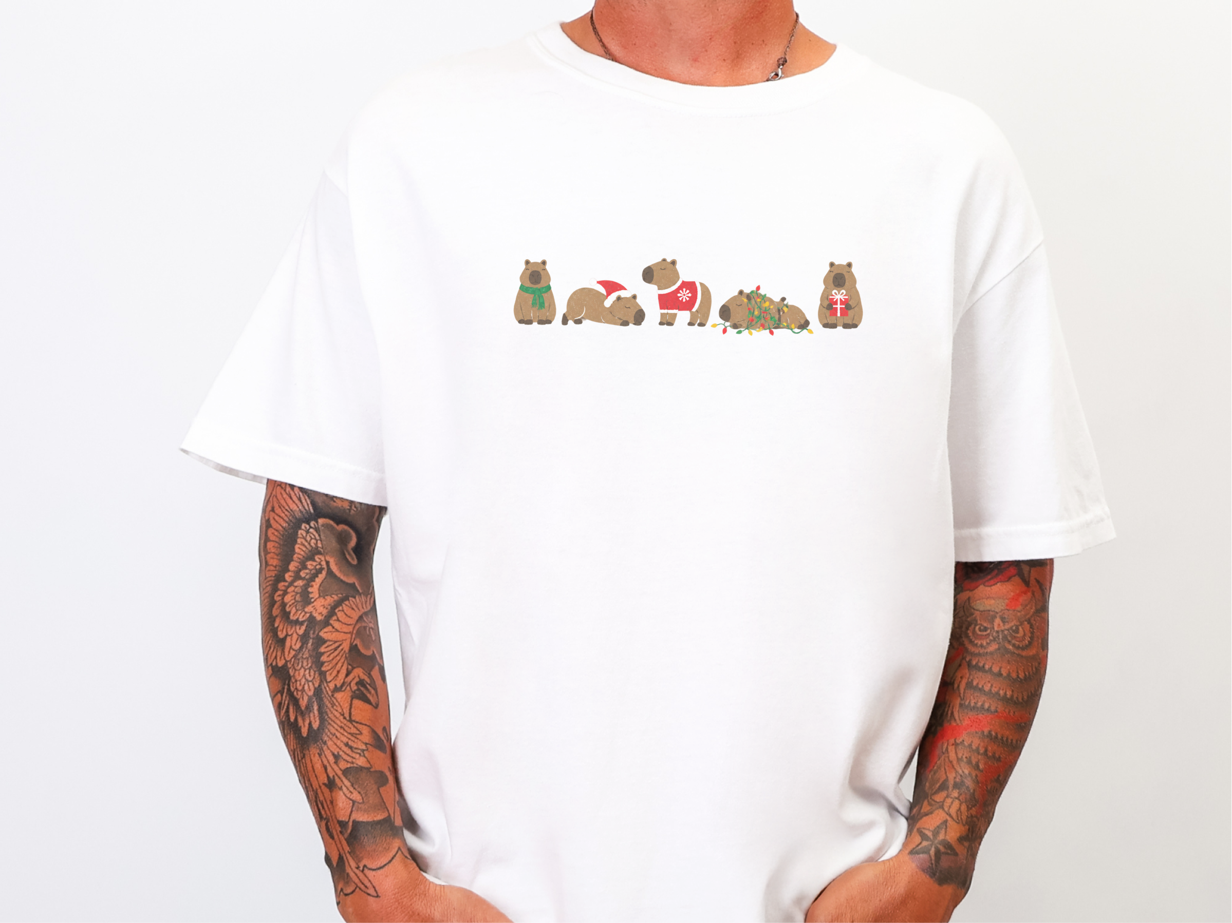 Festive Christmas Capybara Lineup funny shirt - photo 3