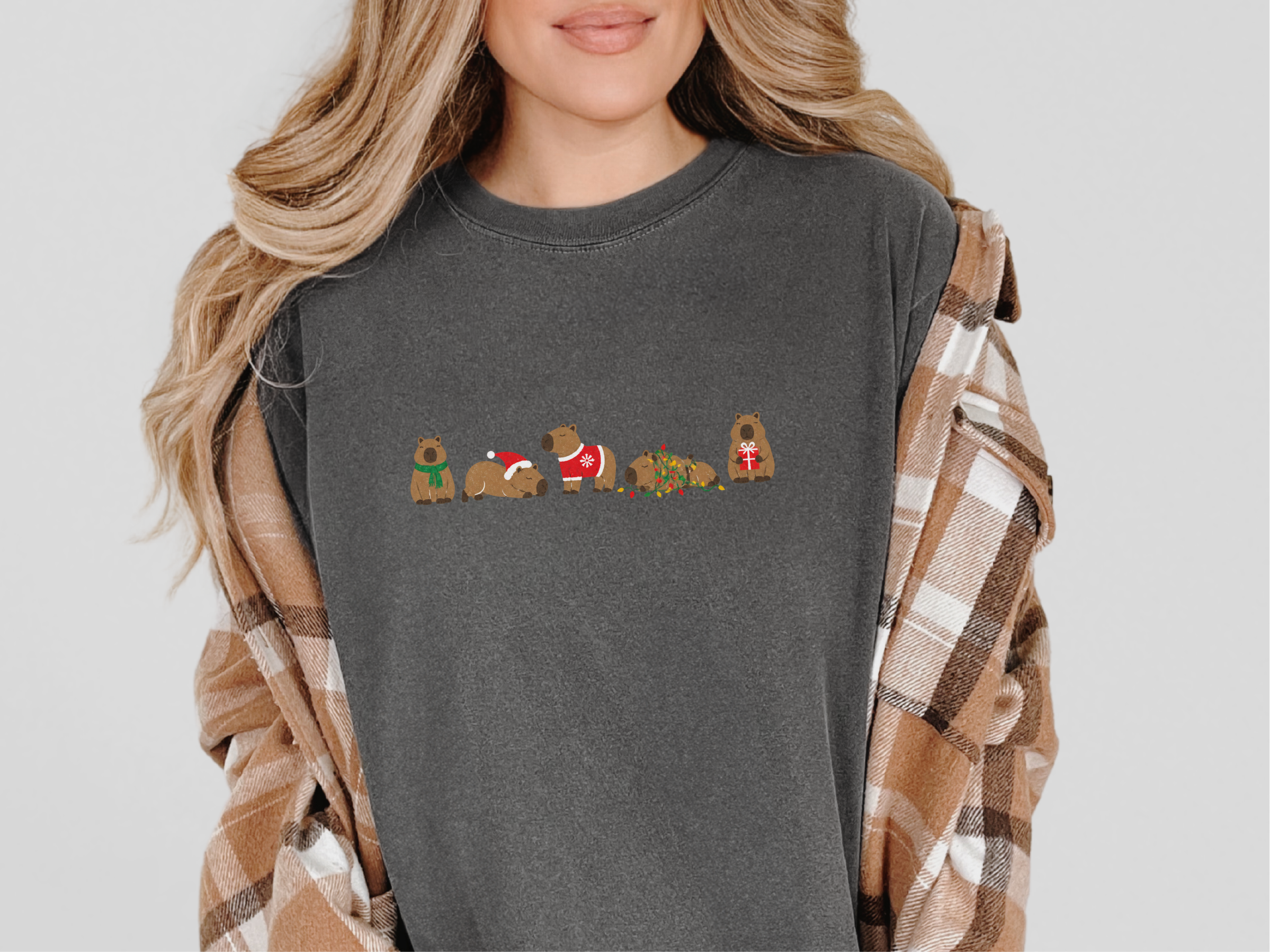 Festive Christmas Capybara Lineup funny shirt - photo 7
