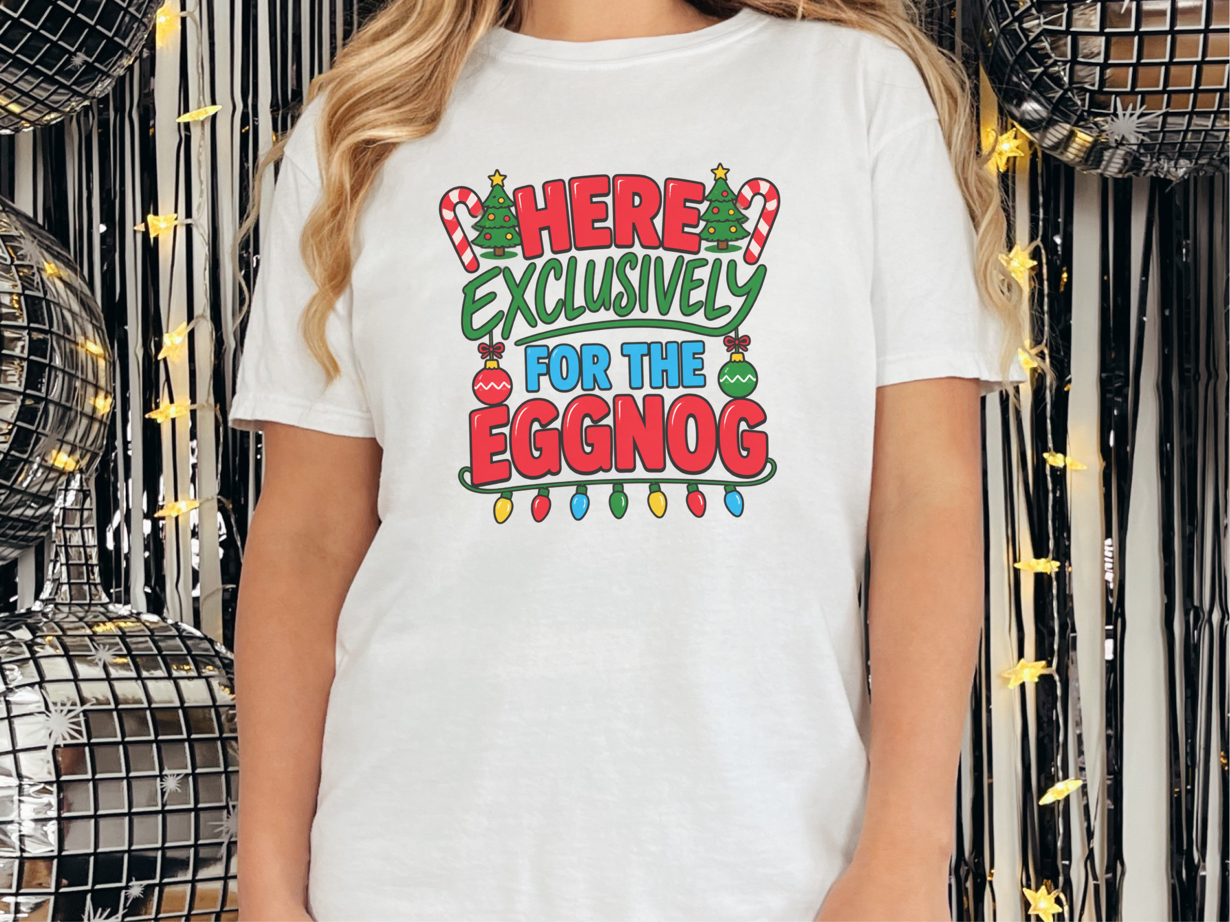 Festive Eggnog Christmas Typography funny shirt - photo 1