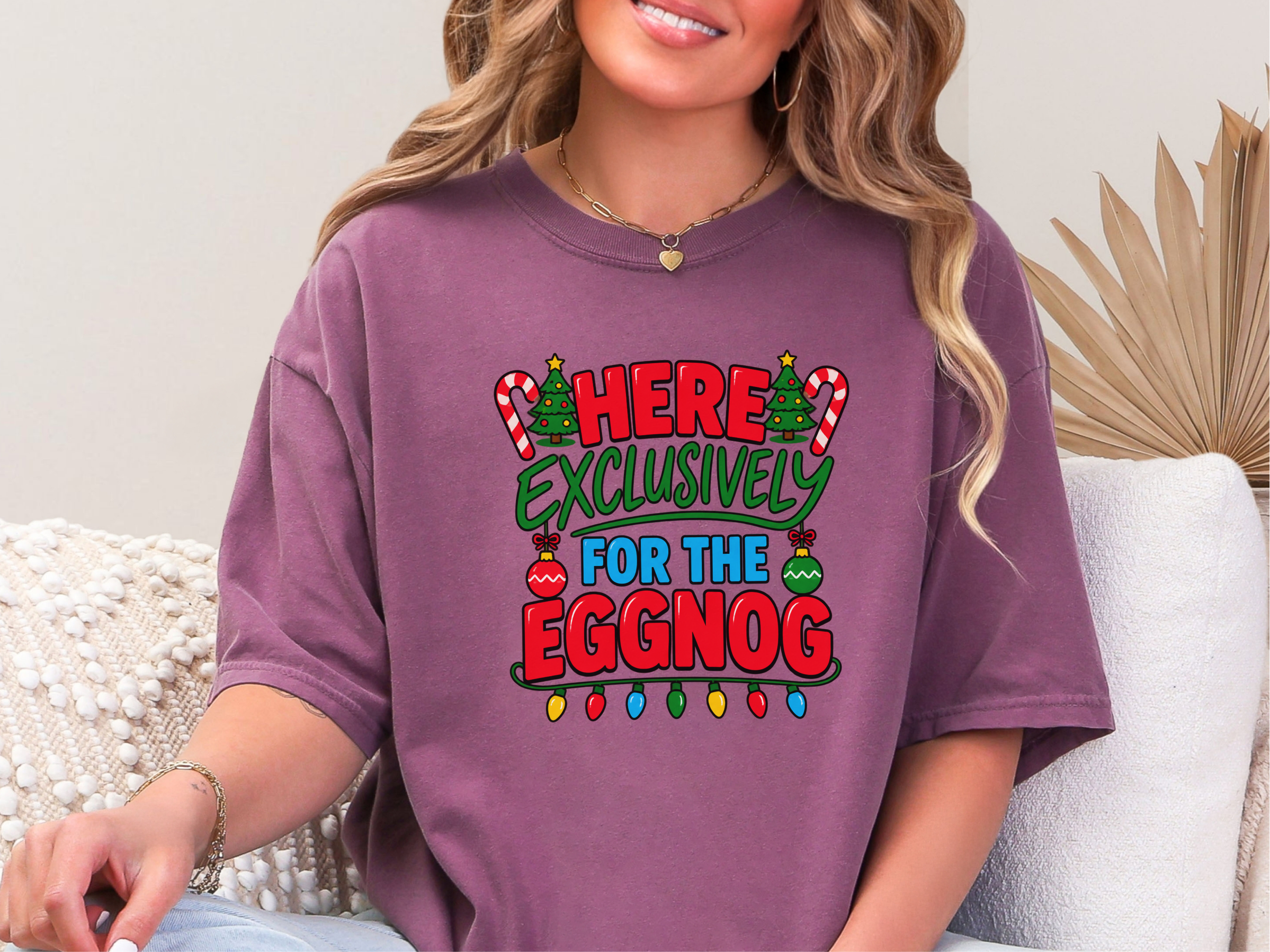Festive Eggnog Christmas Typography funny shirt - photo 4