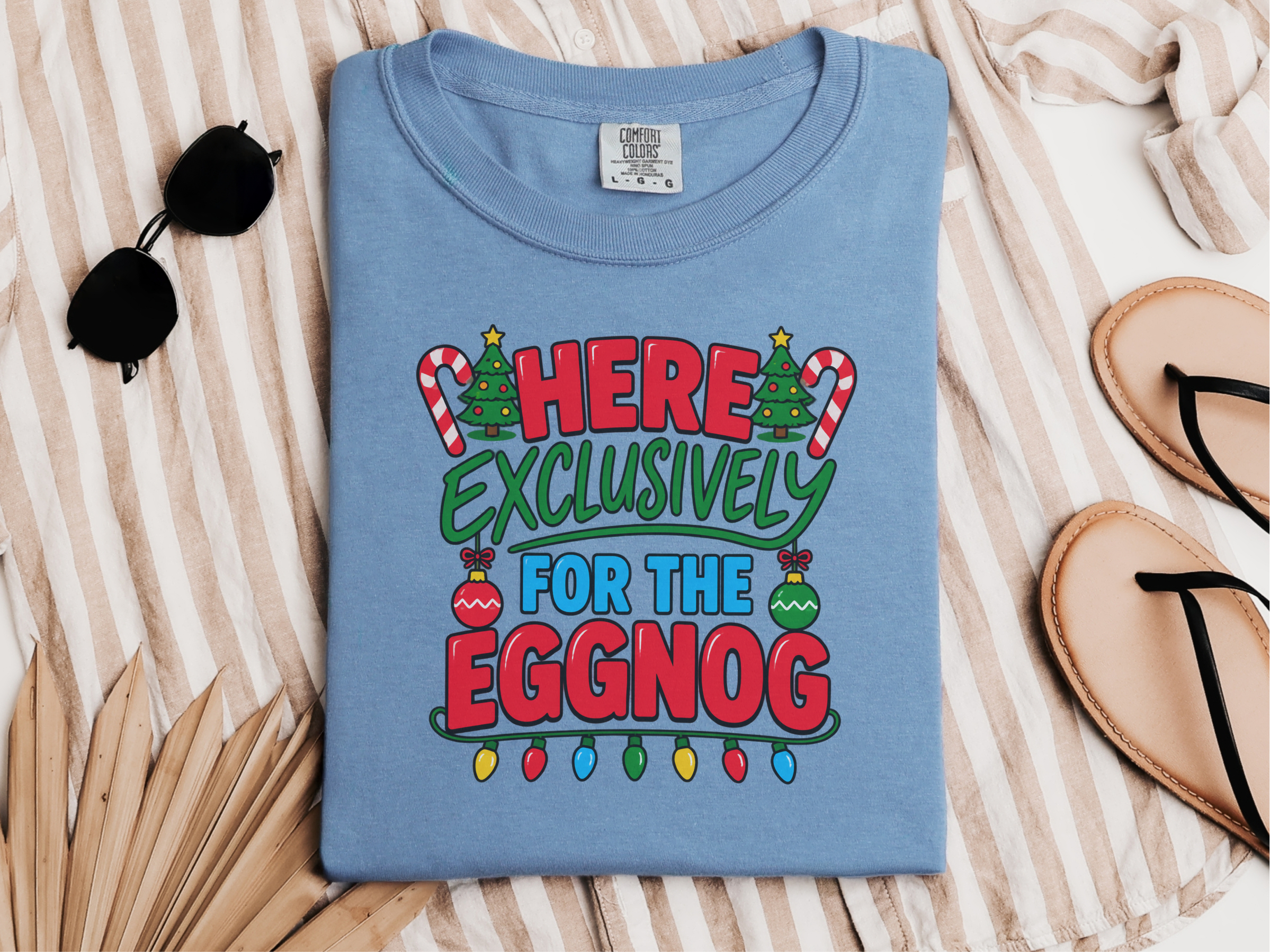 Festive Eggnog Christmas Typography funny shirt - photo 5