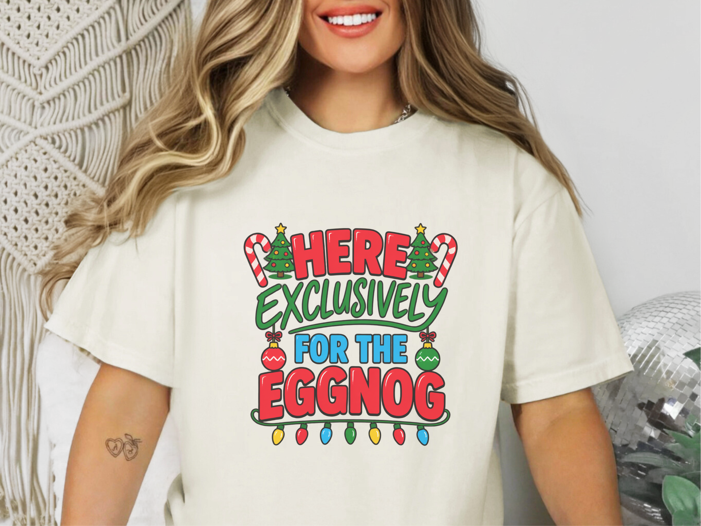 Festive Eggnog Christmas Typography funny shirt - photo 7