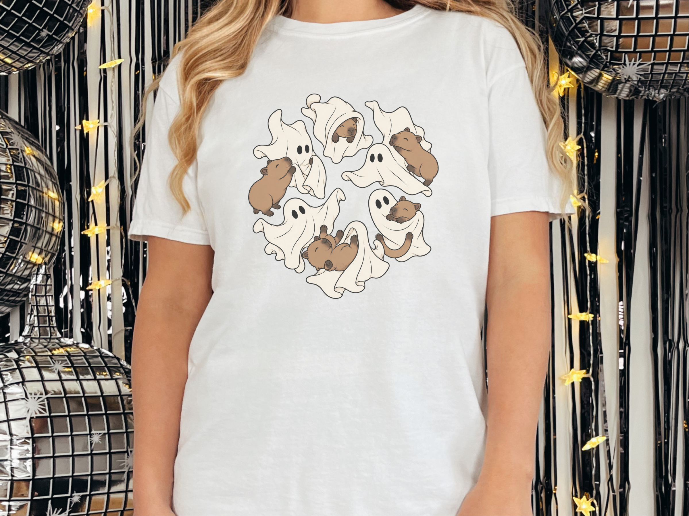 Ghost Playing With Capybara funny shirt - photo 2