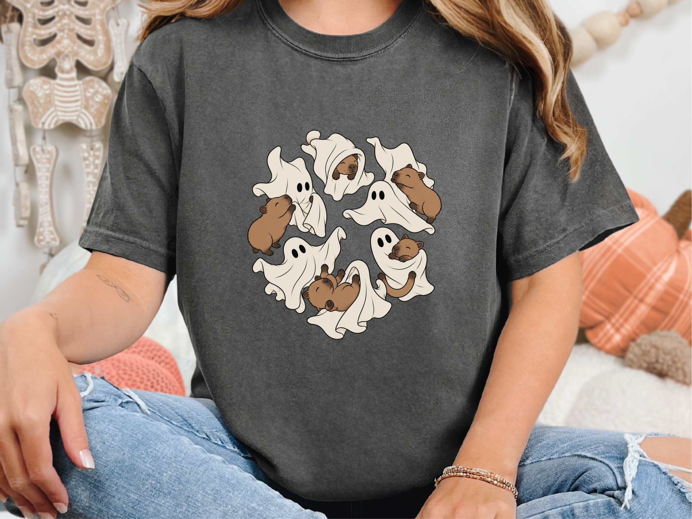 Ghost Playing With Capybara funny shirt - photo 4