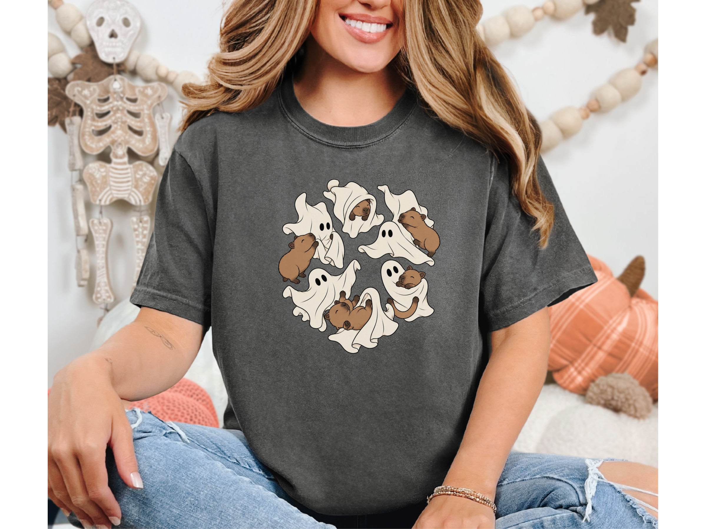 Ghost Playing With Capybara funny shirt - photo 3