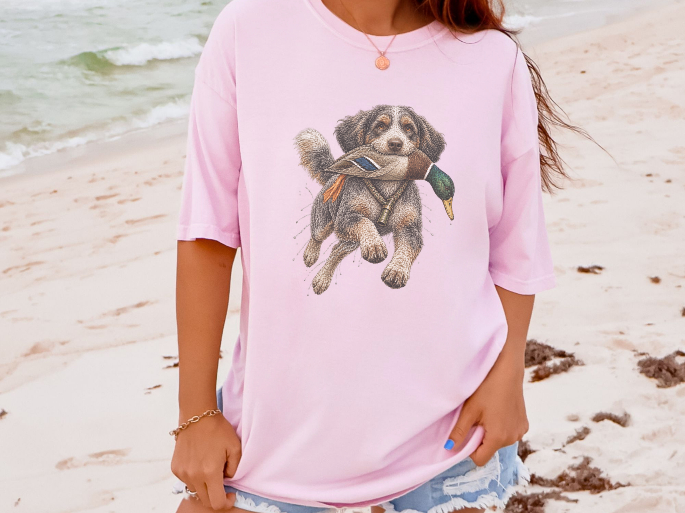 Aussiedoodle Duck Hunter Vintage doodle dog shirt - photo 6