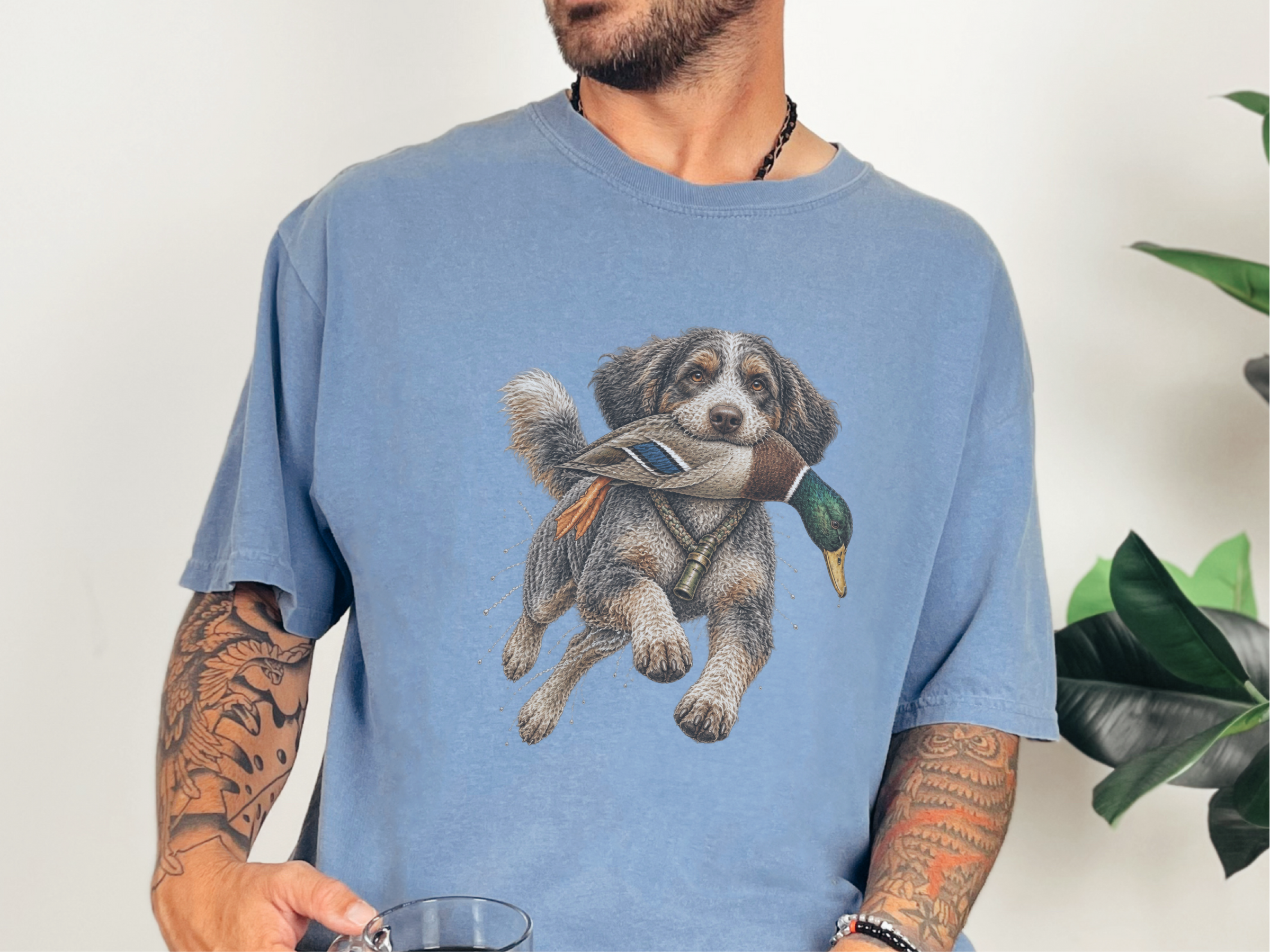 Aussiedoodle Duck Hunter Vintage doodle dog shirt - photo 7