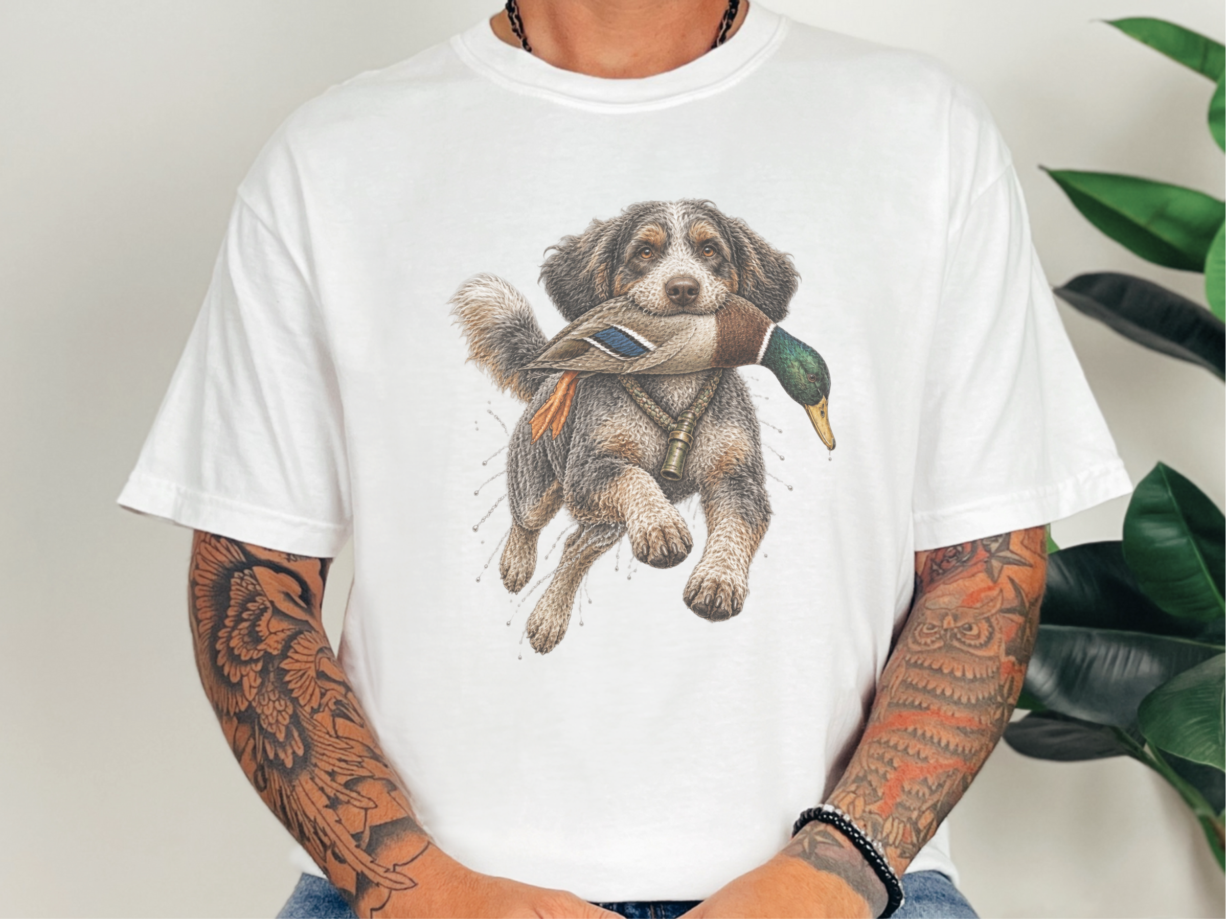 Aussiedoodle Duck Hunter Vintage doodle dog shirt - photo 1