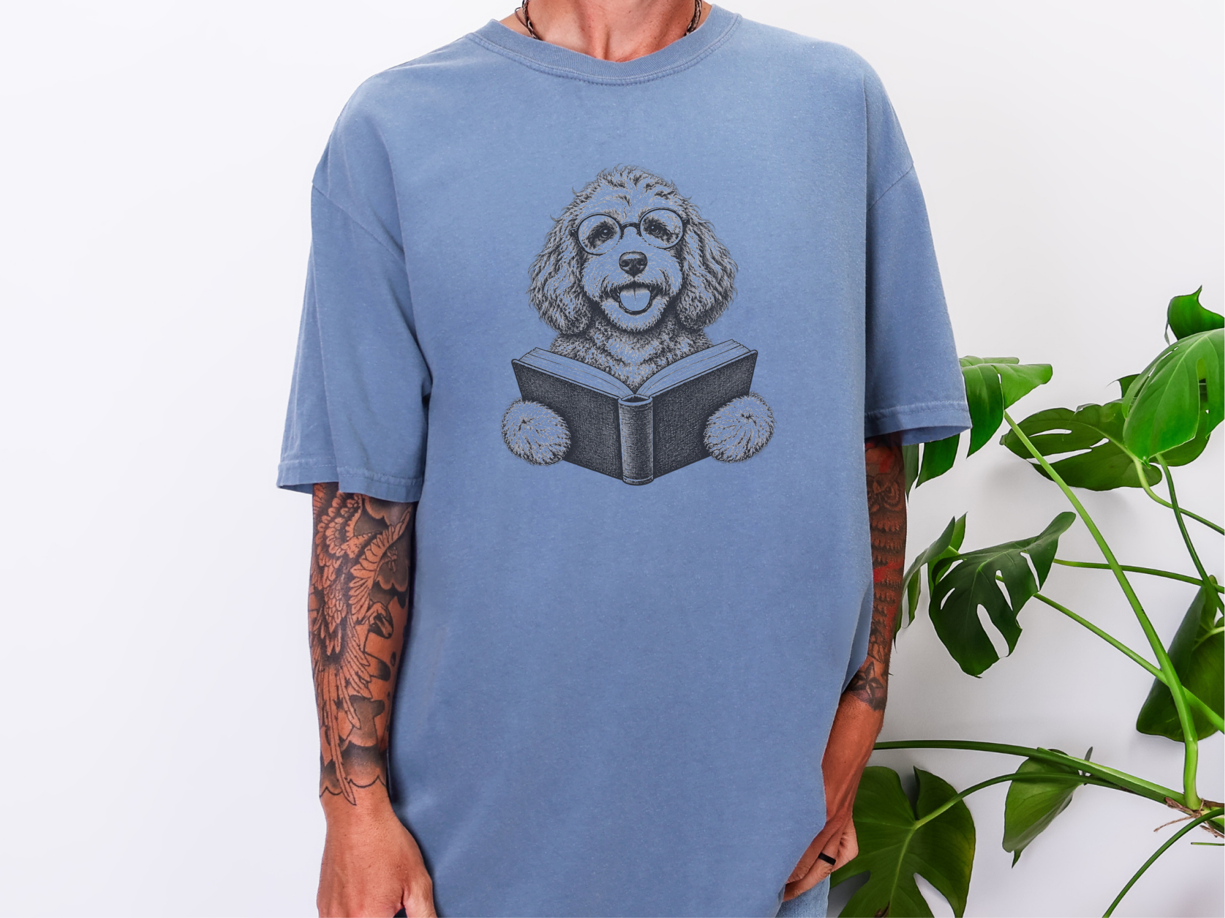 Cavapoo Reading A Book doodle dog shirt - photo 6