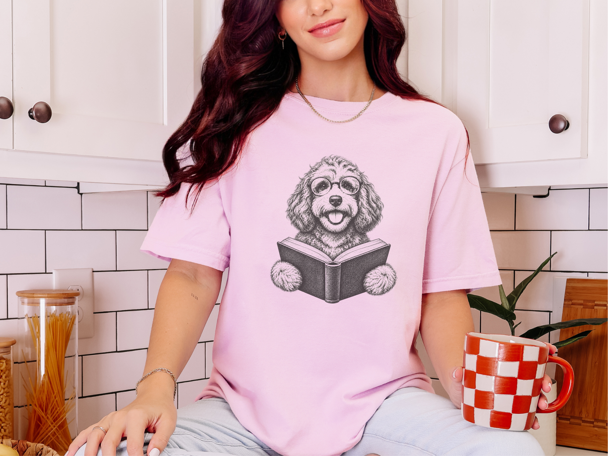 Cavapoo Reading A Book doodle dog shirt - photo 3