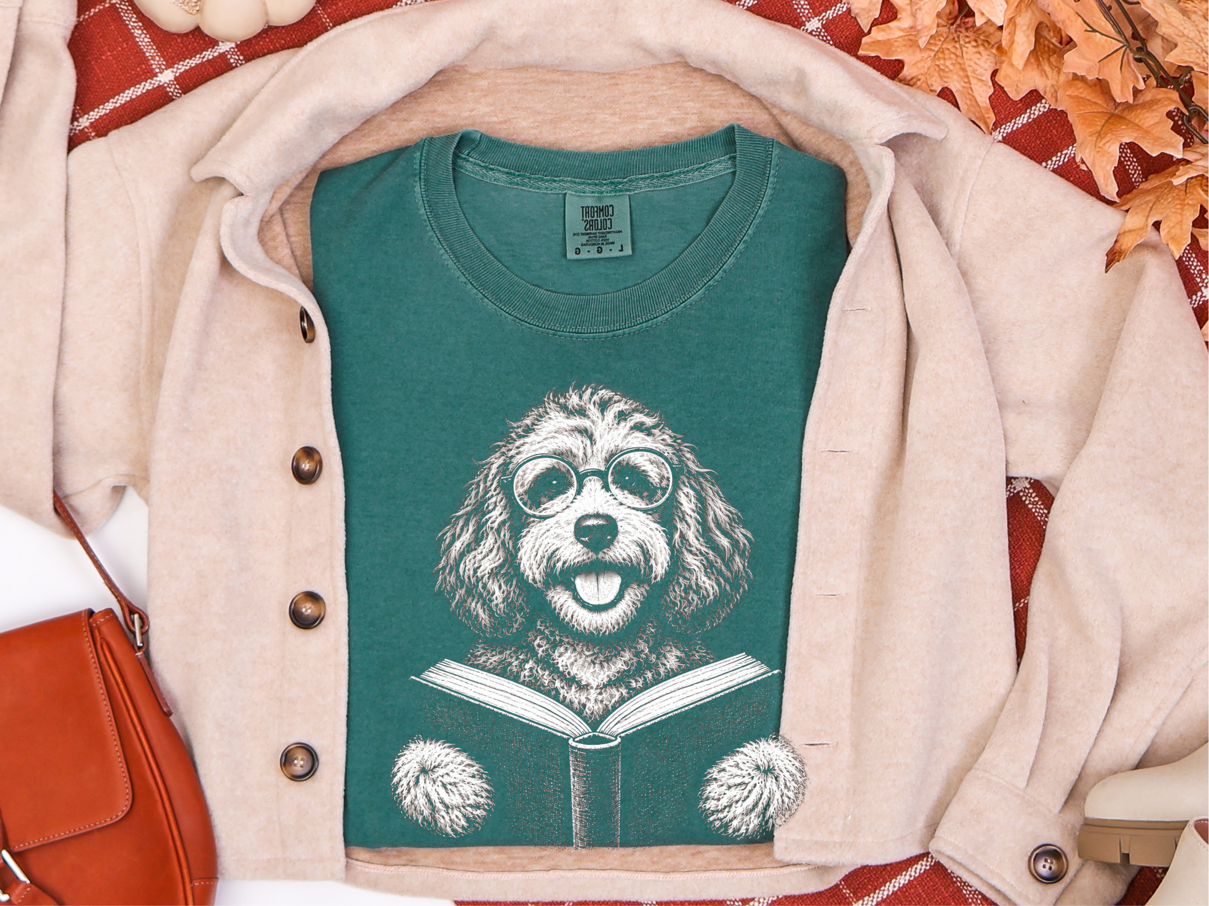 Cavapoo Reading A Book doodle dog shirt - photo 7