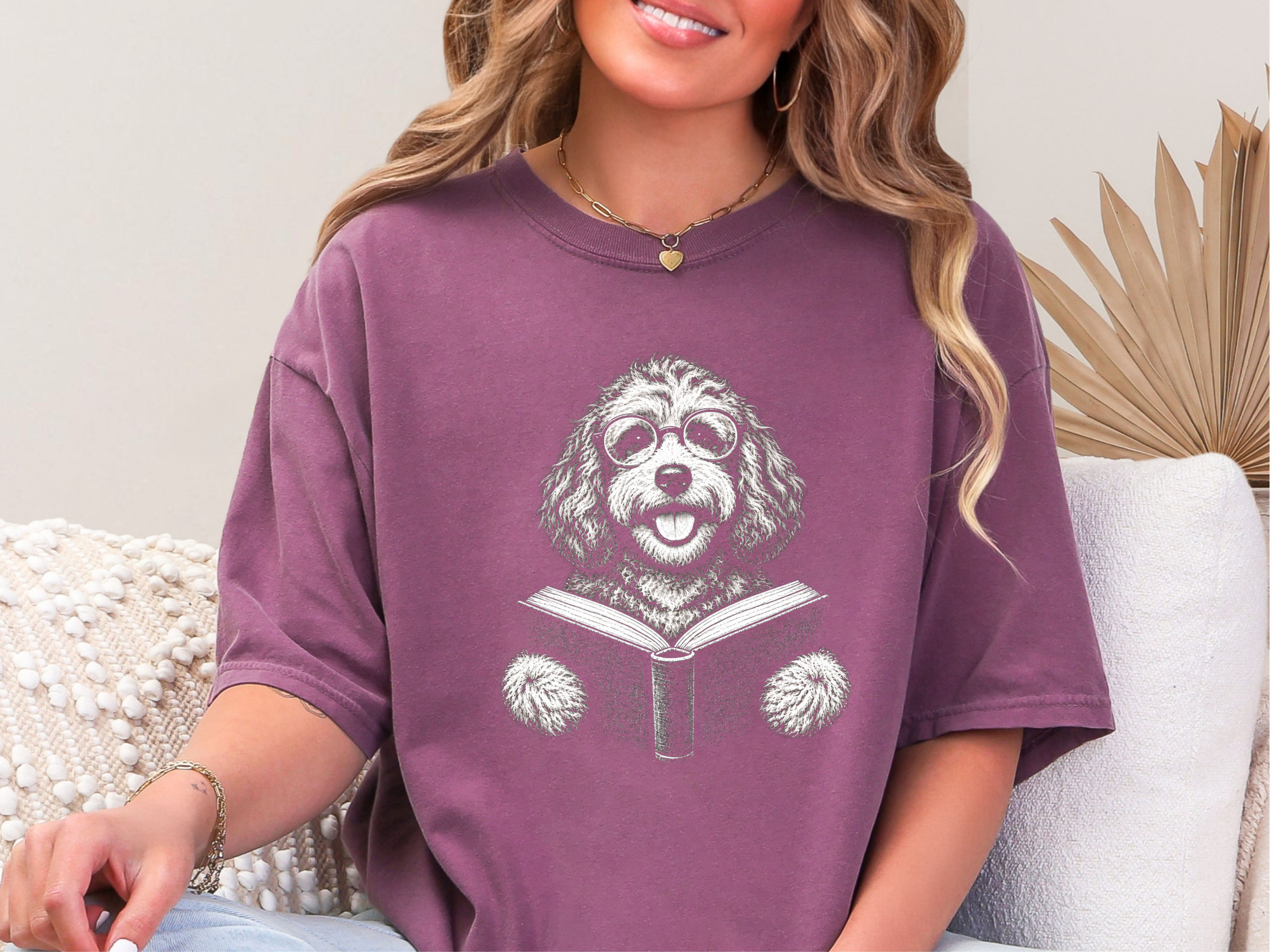 Cavapoo Reading A Book doodle dog shirt - photo 4